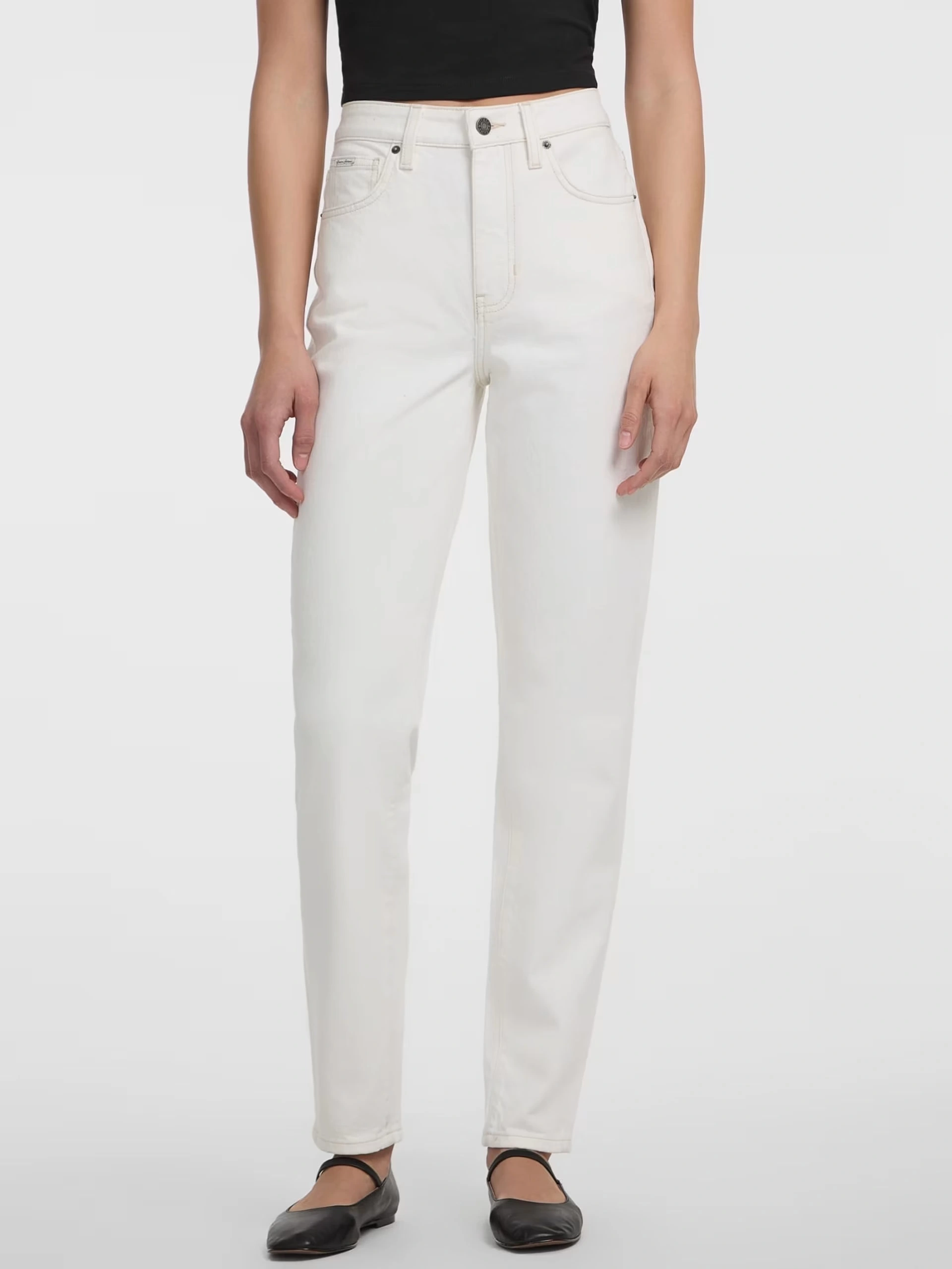 Guess Kadın Beyaz  G06 Mom Jean Pantolon