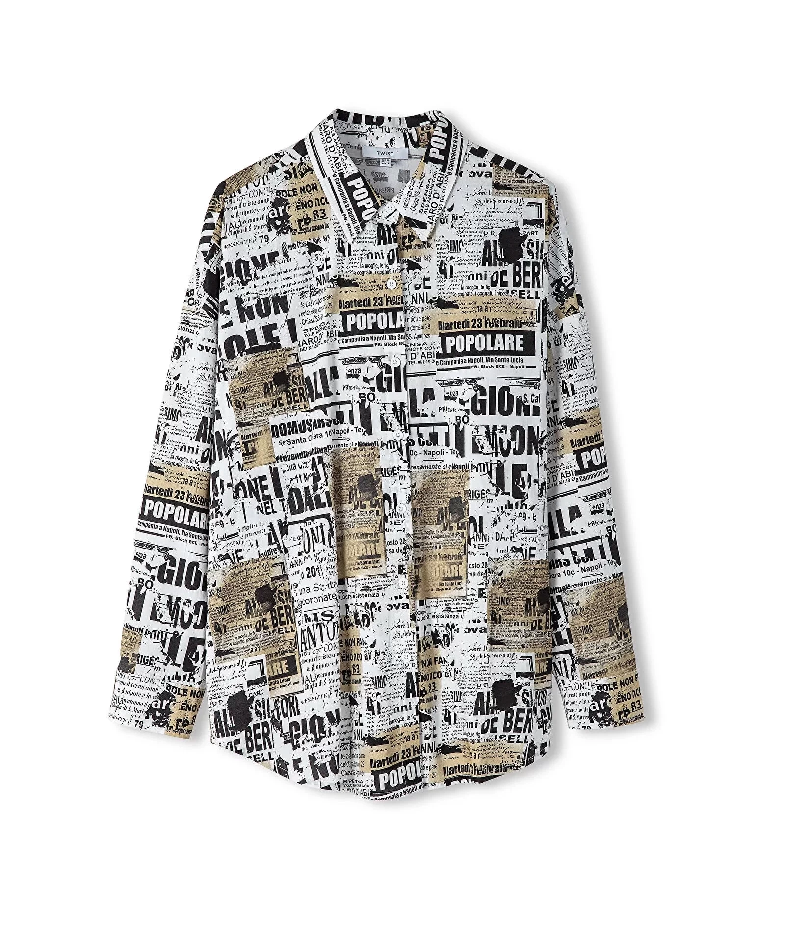 Twist Artworklü Poplin Gömlek