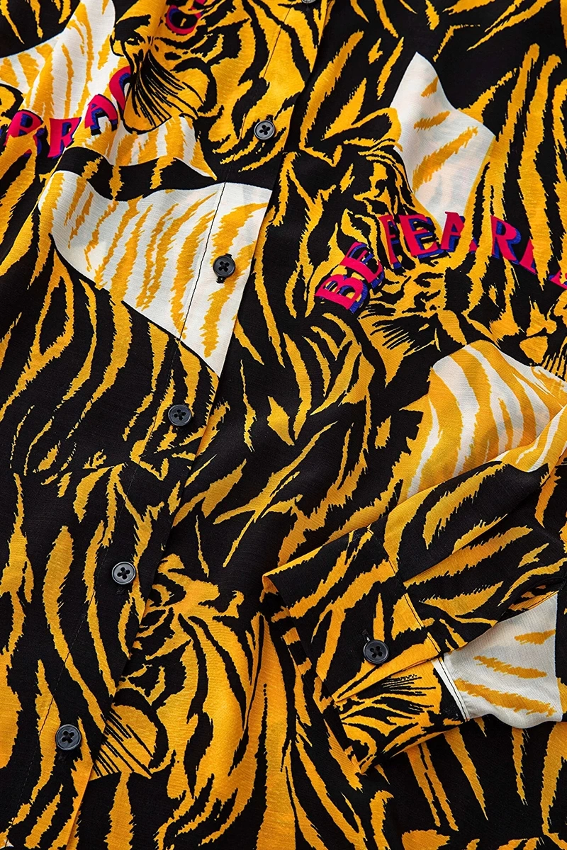 TWIST ANIMAL PRINT OVERSIZE GÖMLEK