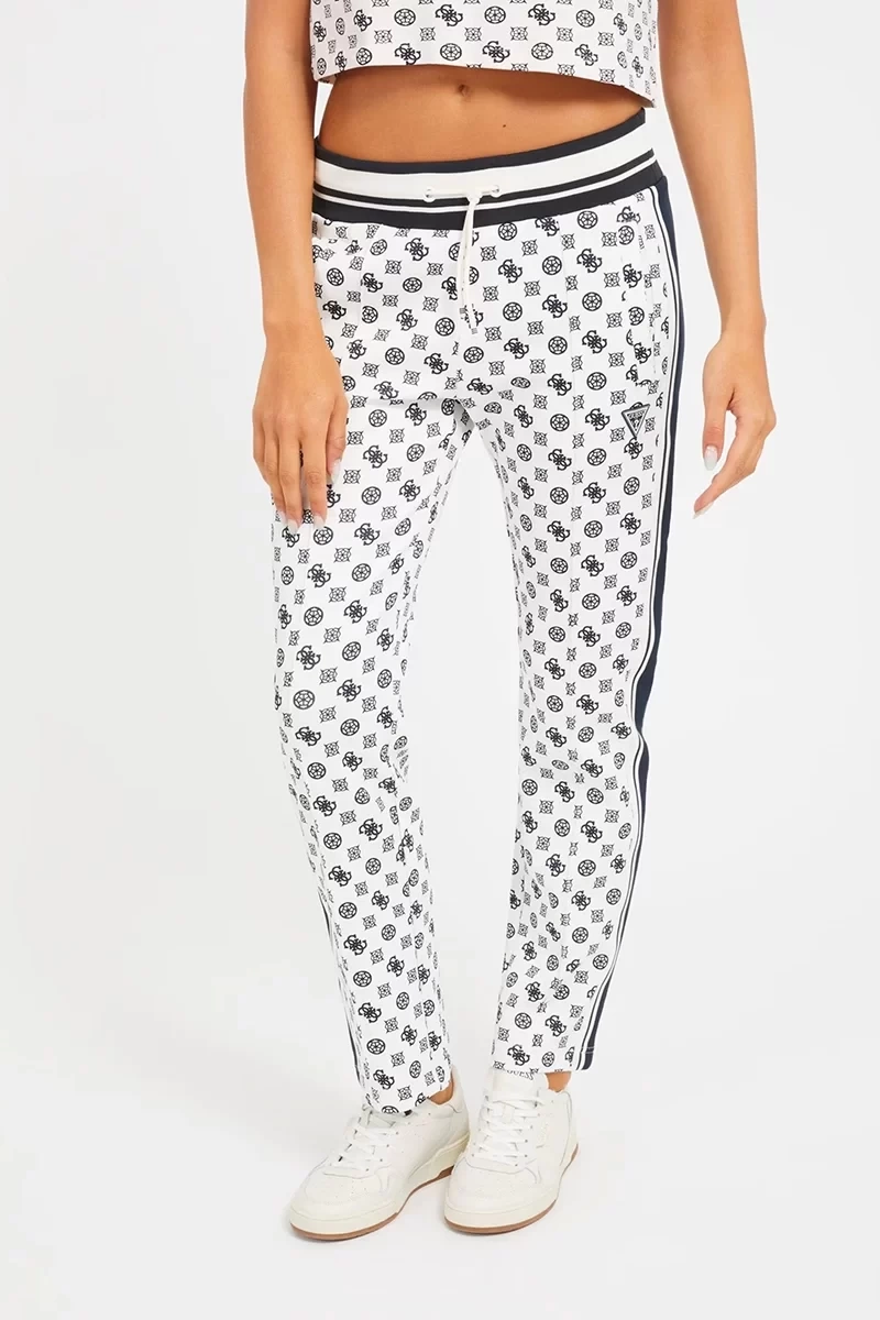 Guess 4G Ve Peony Logolu Scuba Düz Kesim Pantolon