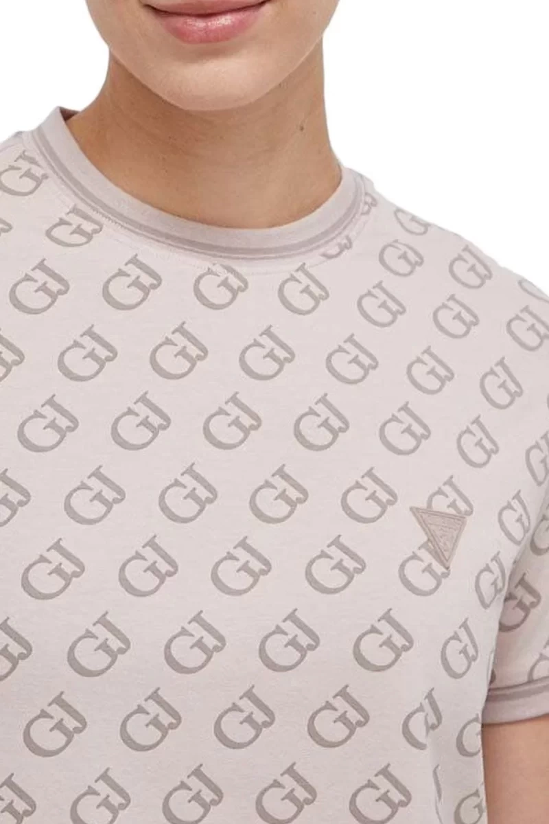 Guess Bej Logolu Tişört Kadın