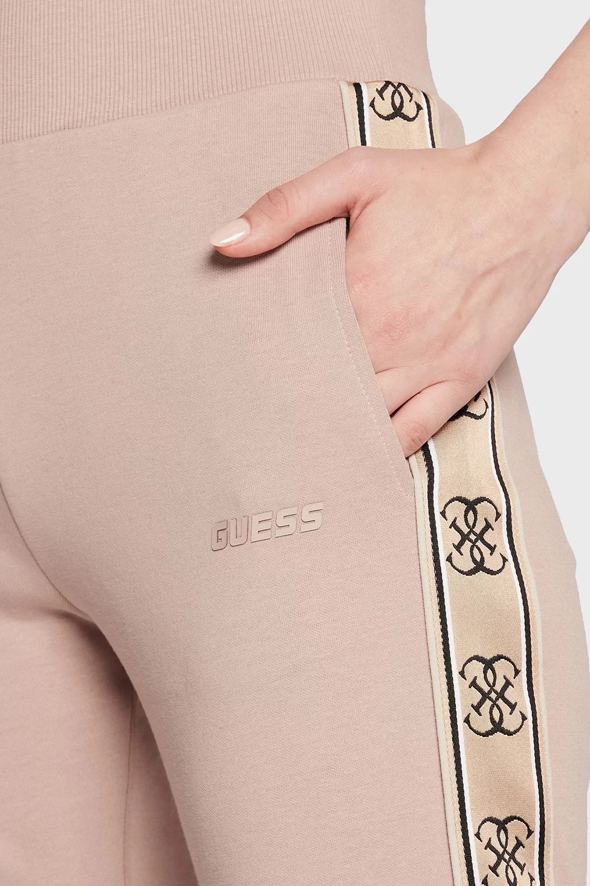 Guess  Britney Logo  Bantlı  Regular Pamuklu Kadın Pantolon