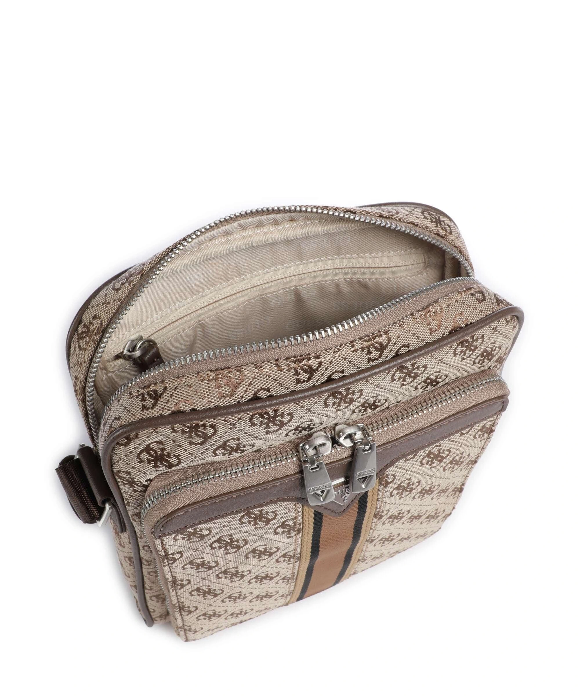 Guess Erkek Bej Kahverengi Milano Üstten Fermuarlı Ön Cepli