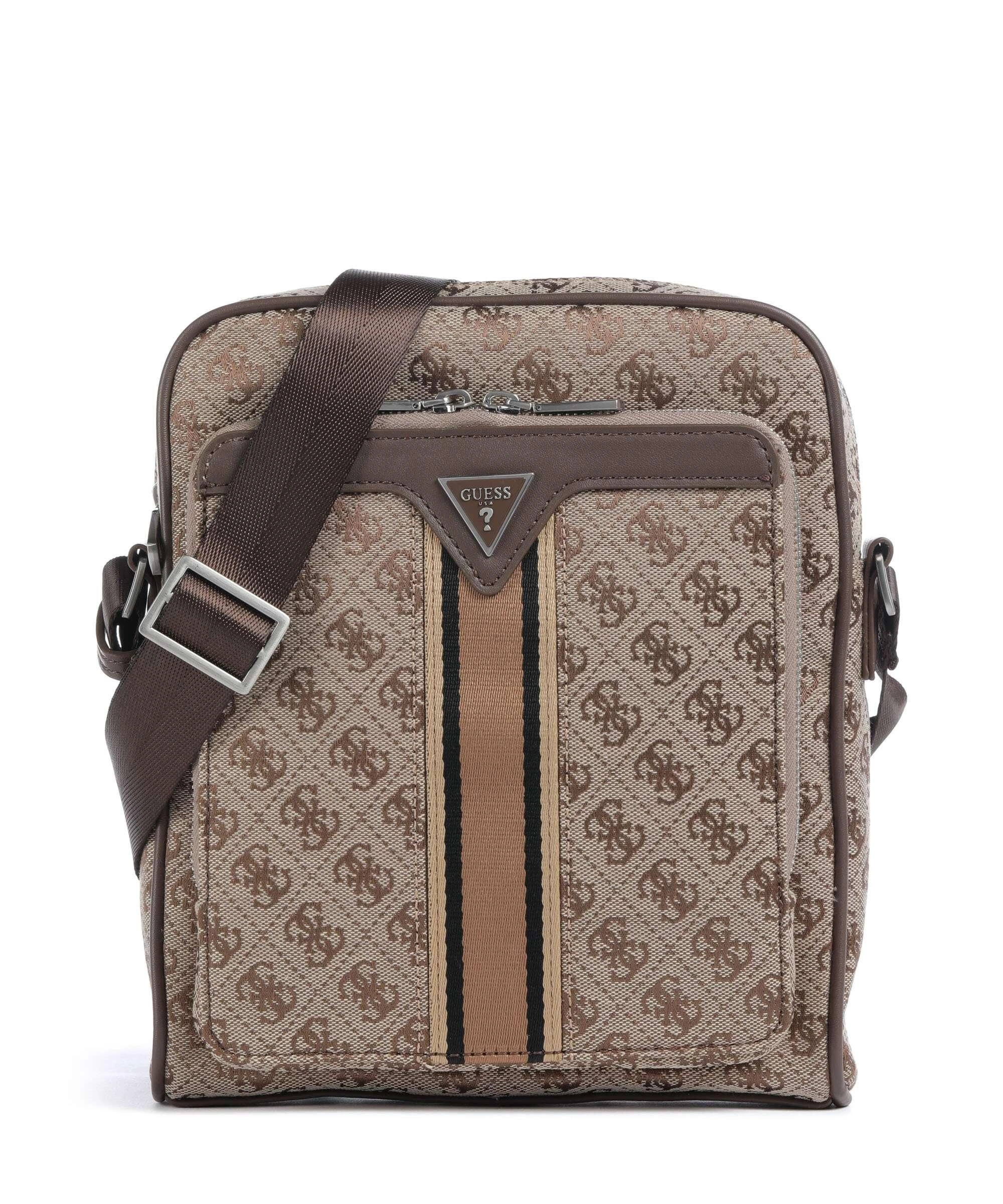 Guess Erkek Bej Kahverengi Milano Üstten Fermuarlı Ön Cepli