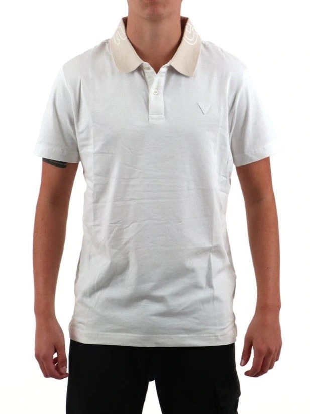 Guess Erkek Beyaz Nolan Polo Yaka Tişört
