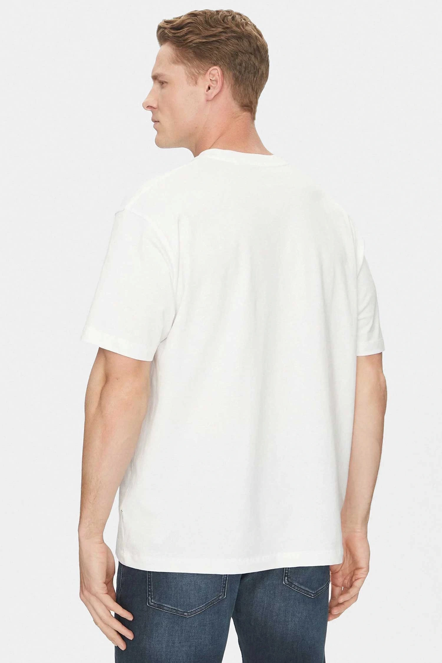 Guess Erkek Beyaz Patch Detaylı Tişört