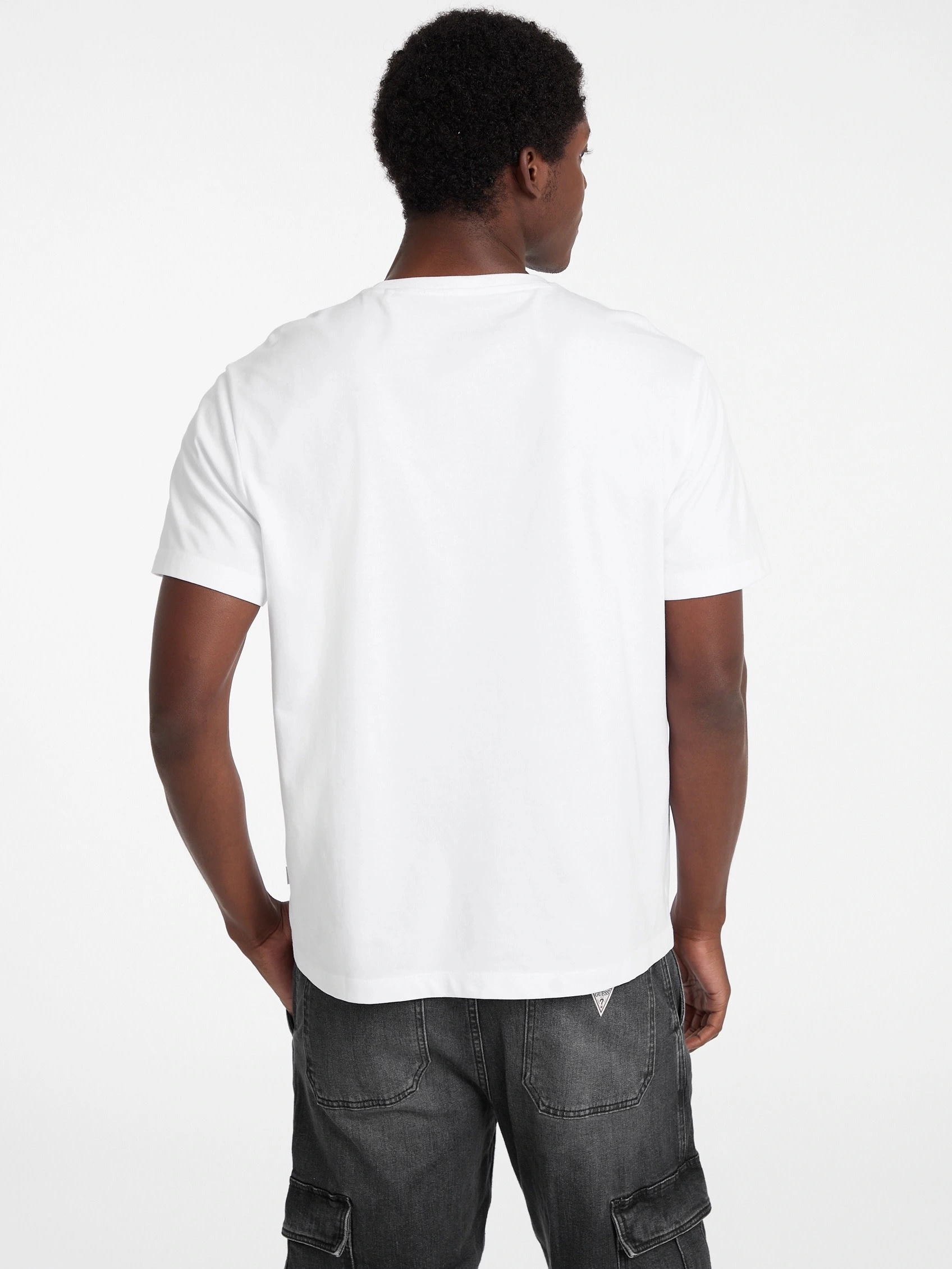 GUESS  Erkek Beyaz T-shirt Yüksek Kalite Pamuk
