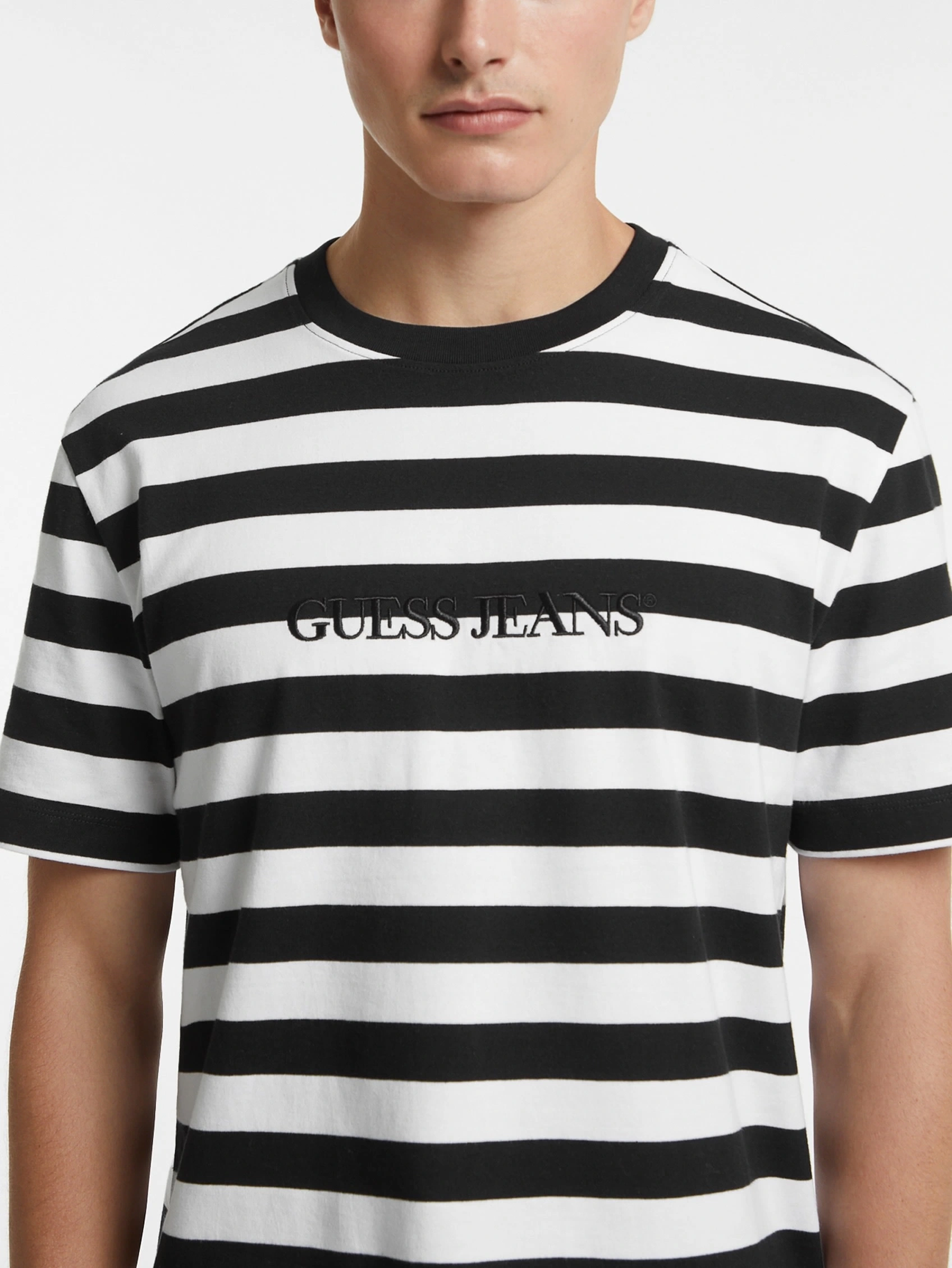 Guess Erkek Çok Renkli Çizgili Kısa Kollu Tişört