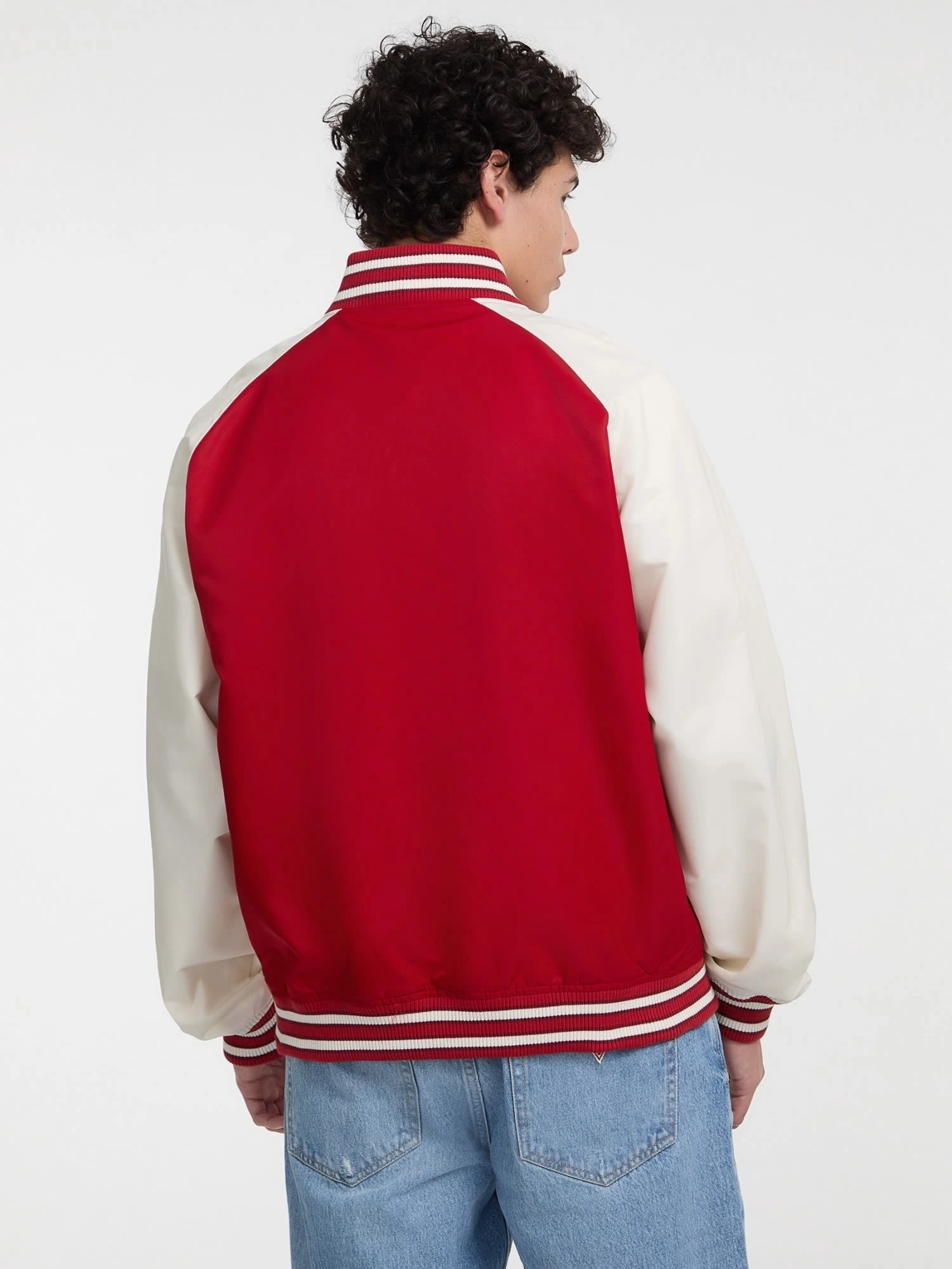 Guess Erkek Kırmızı Patch Detaylı Bomber Ceket