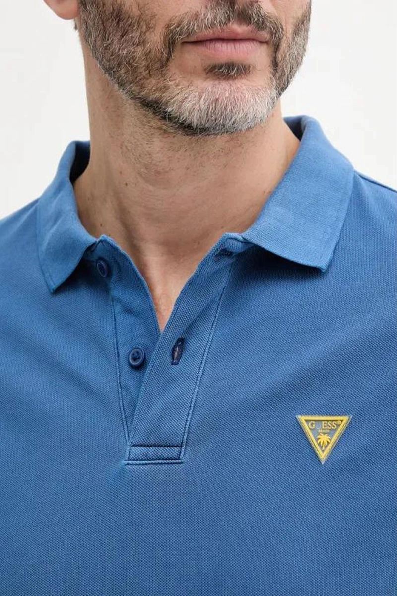 Guess Erkek Lacivert Basic Polo Tişört