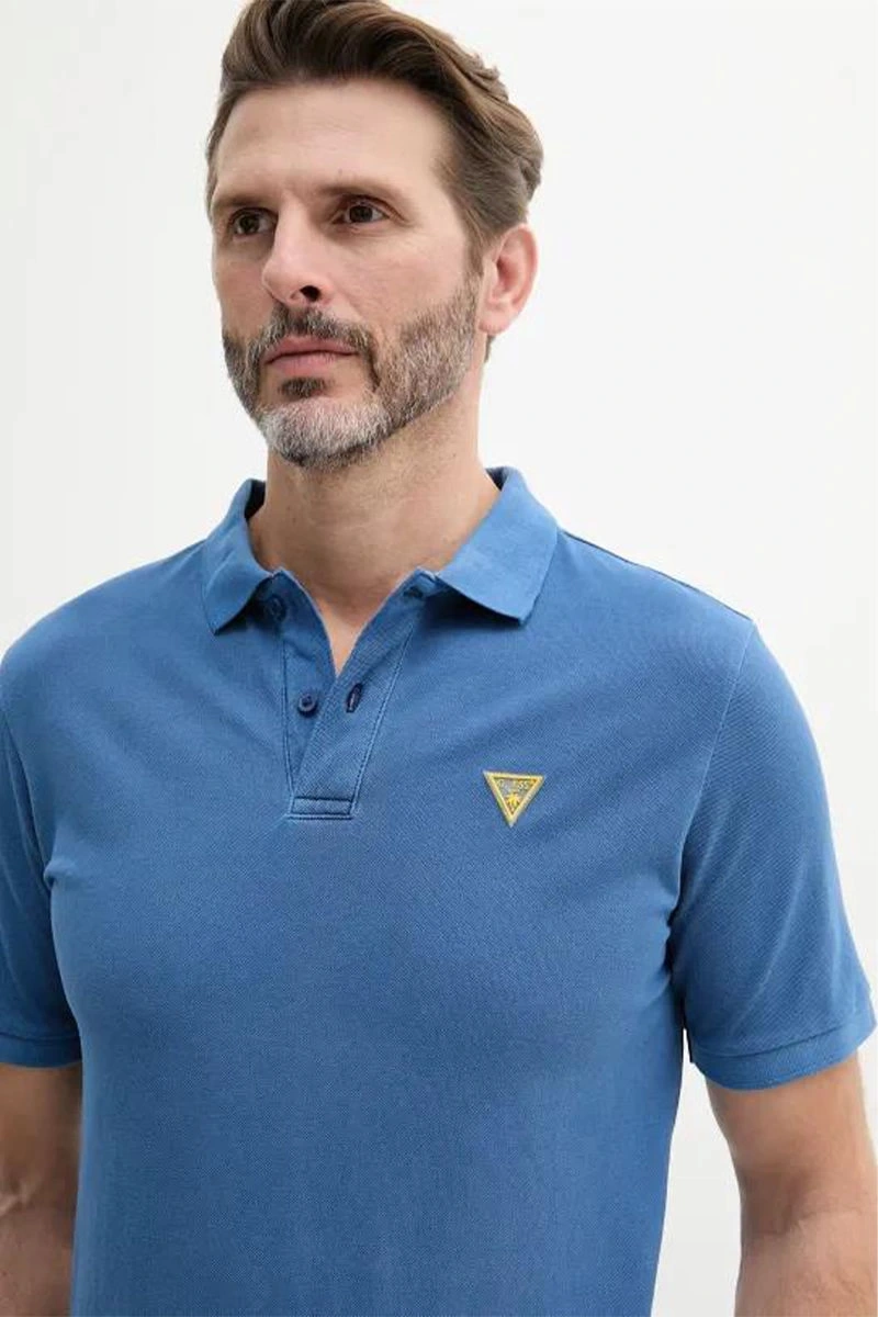 Guess Erkek Lacivert Basic Polo Tişört