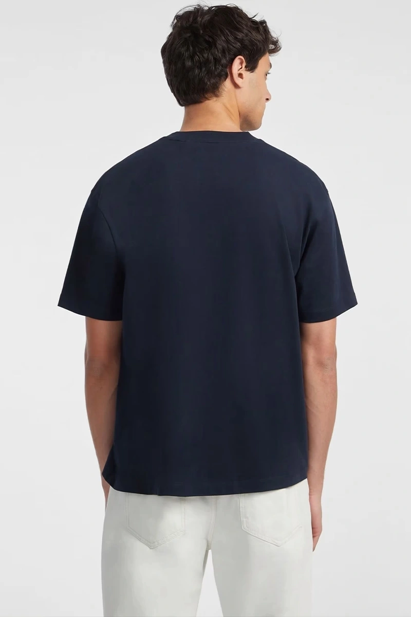 Guess Erkek Lacivert Üçgen Logolu  T-Shirt