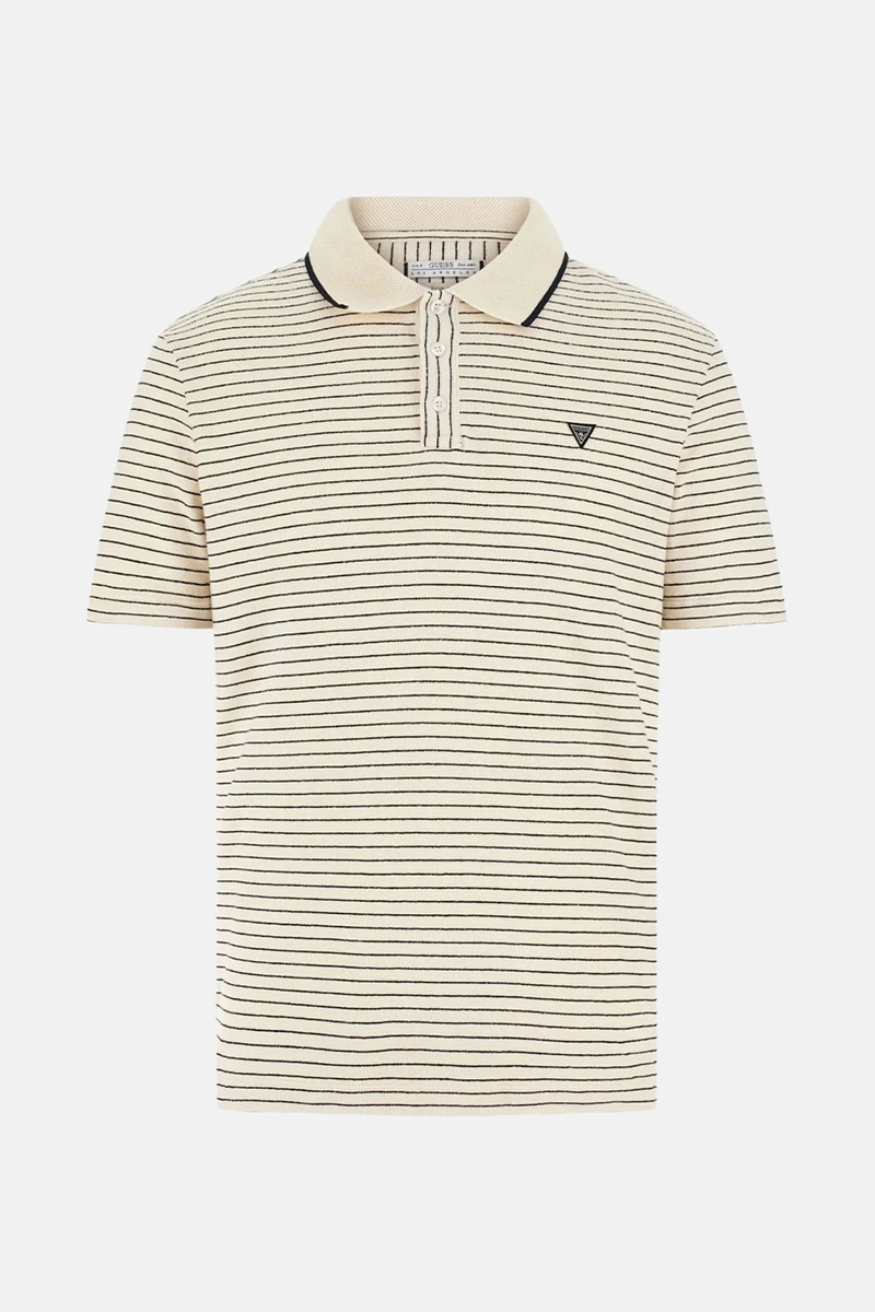 Guess Erkek Mavi Çizgili Polo Yaka Tişört