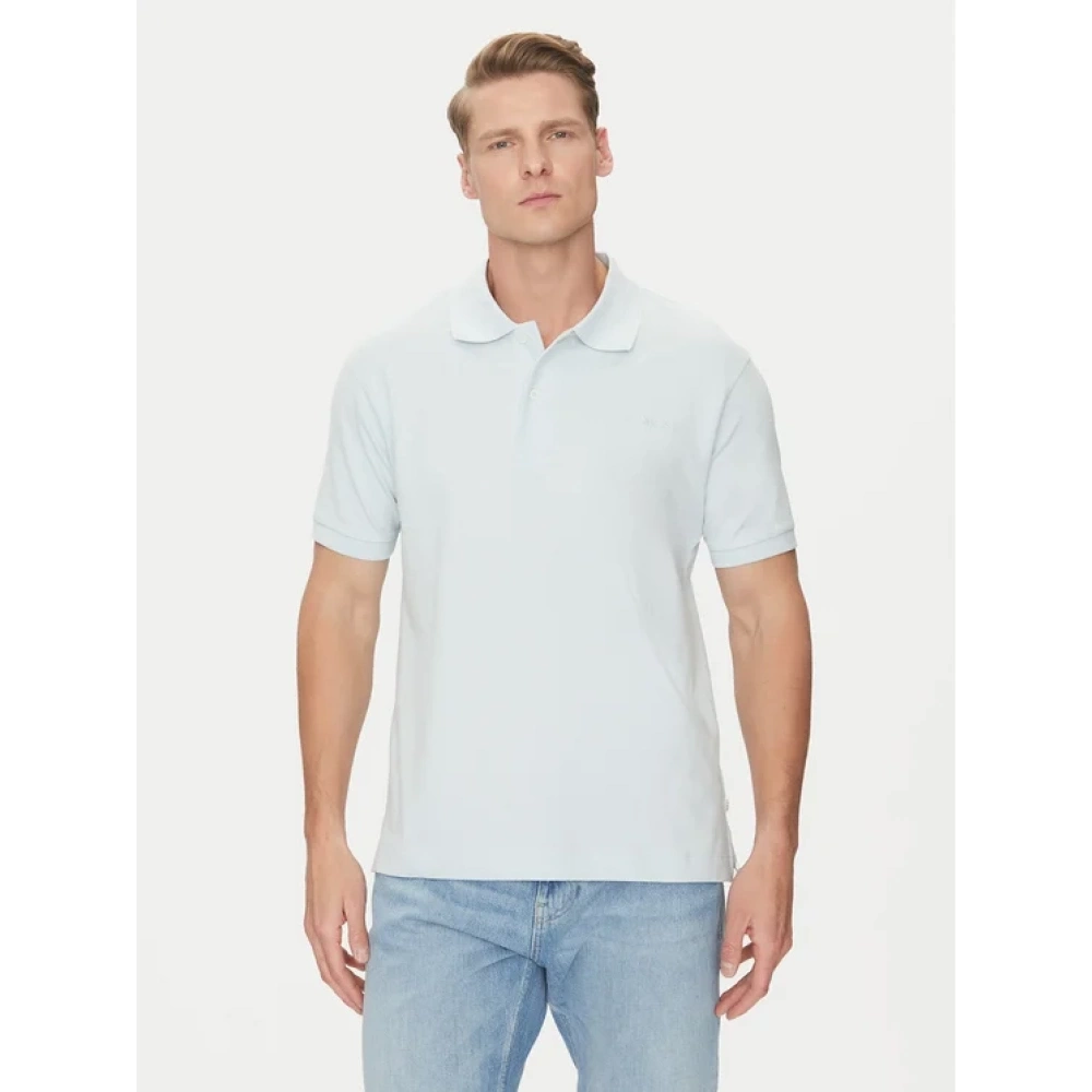 Guess Erkek Mavi Nakışlı Polo Tişört