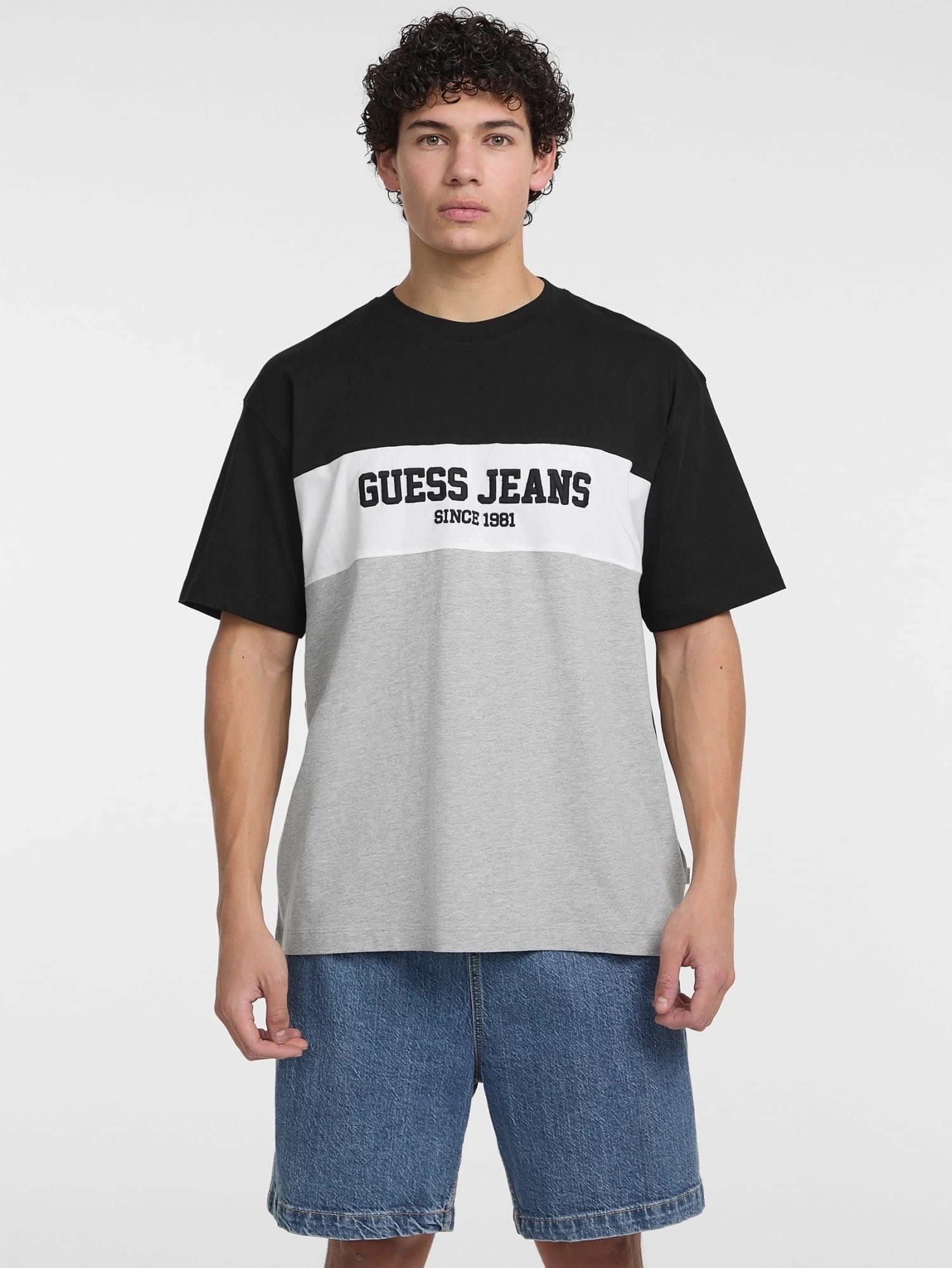 Guess Erkek Mavi Yatay Çizgili Tişört
