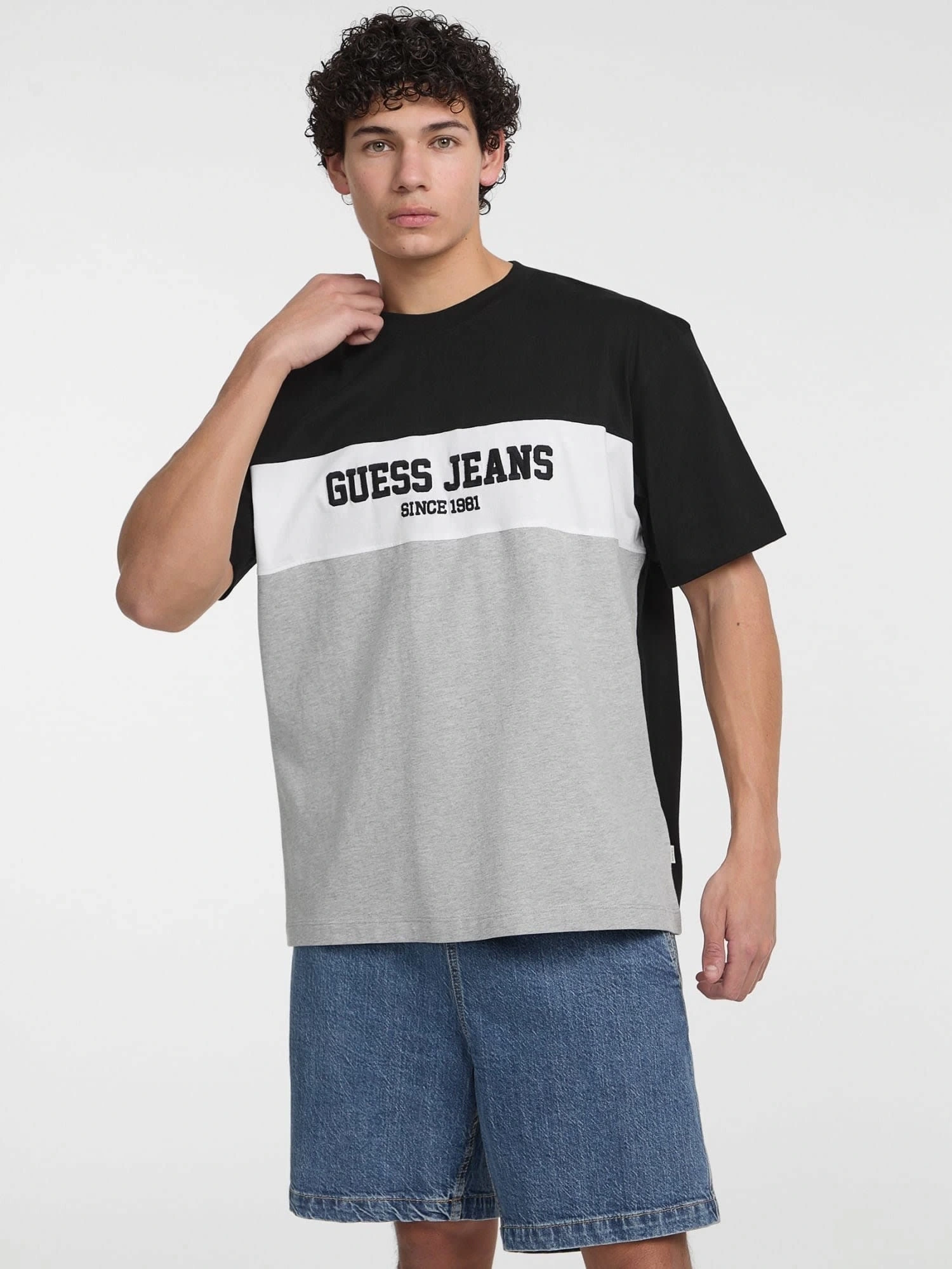 Guess Erkek Mavi Yatay Çizgili Tişört