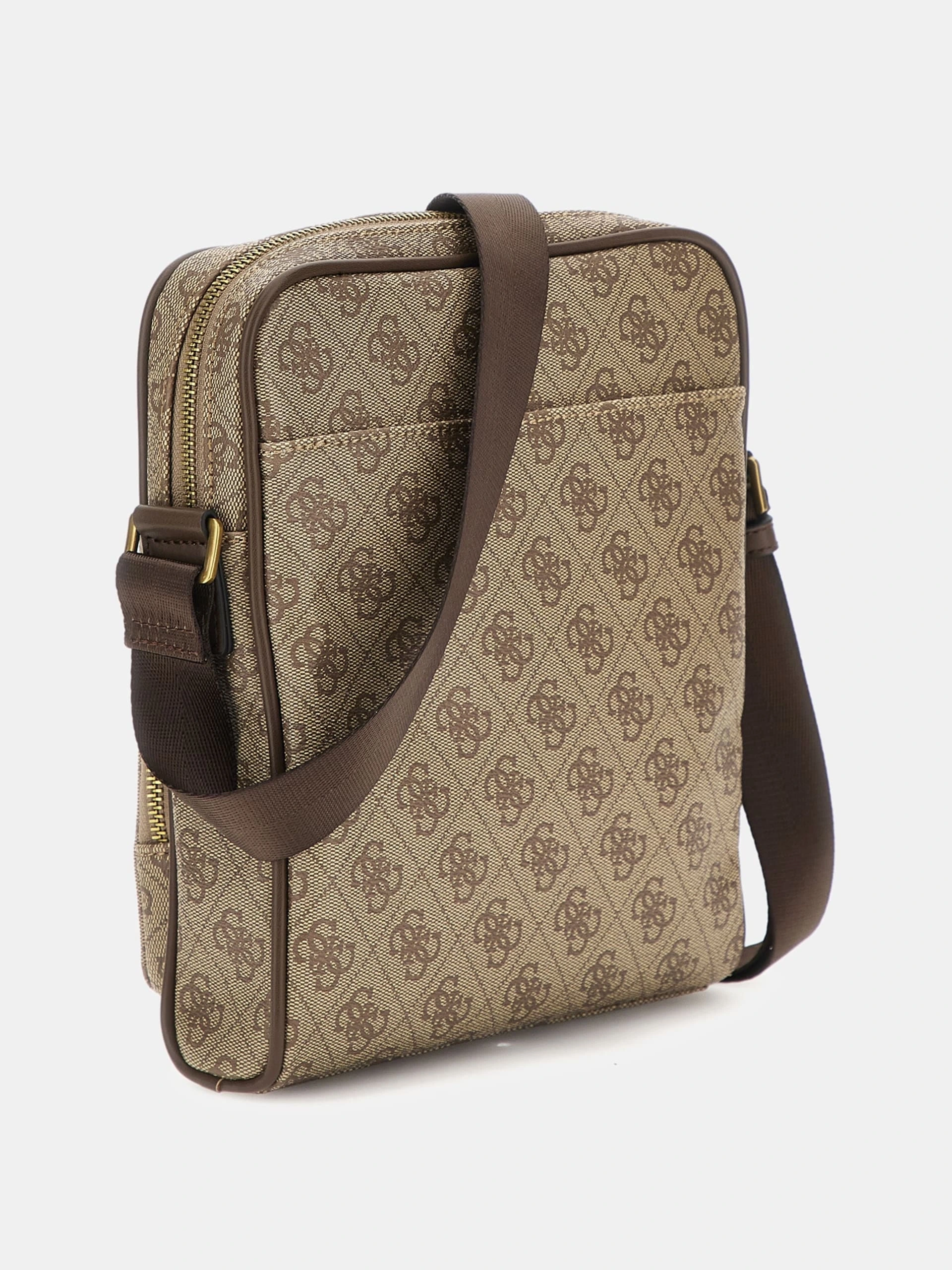 Guess Erkek Bej Kahverengi Milano Üstten Fermuarlı Ön Cepli