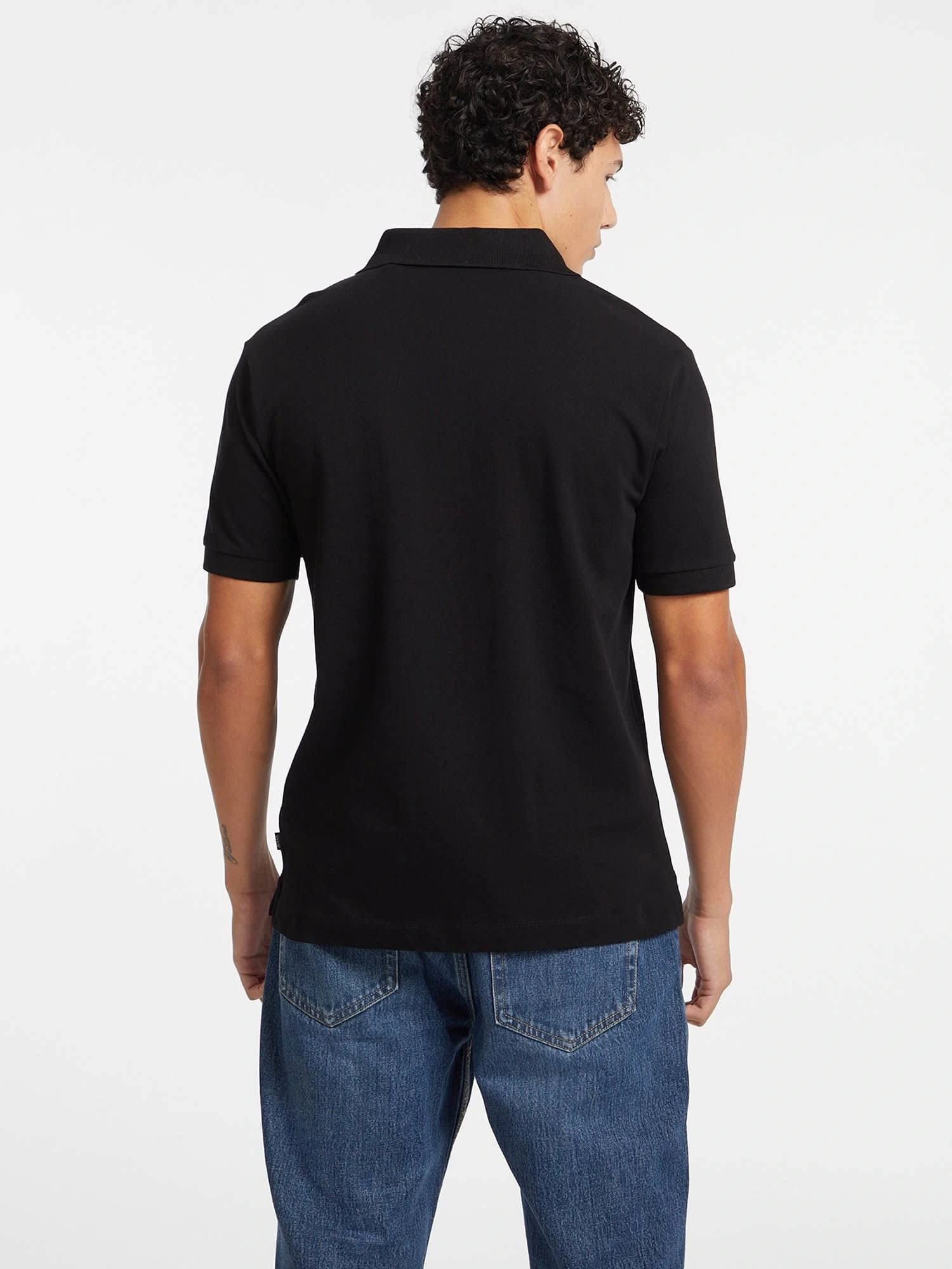 Guess Erkek Siyah Nakışlı Polo Tişört