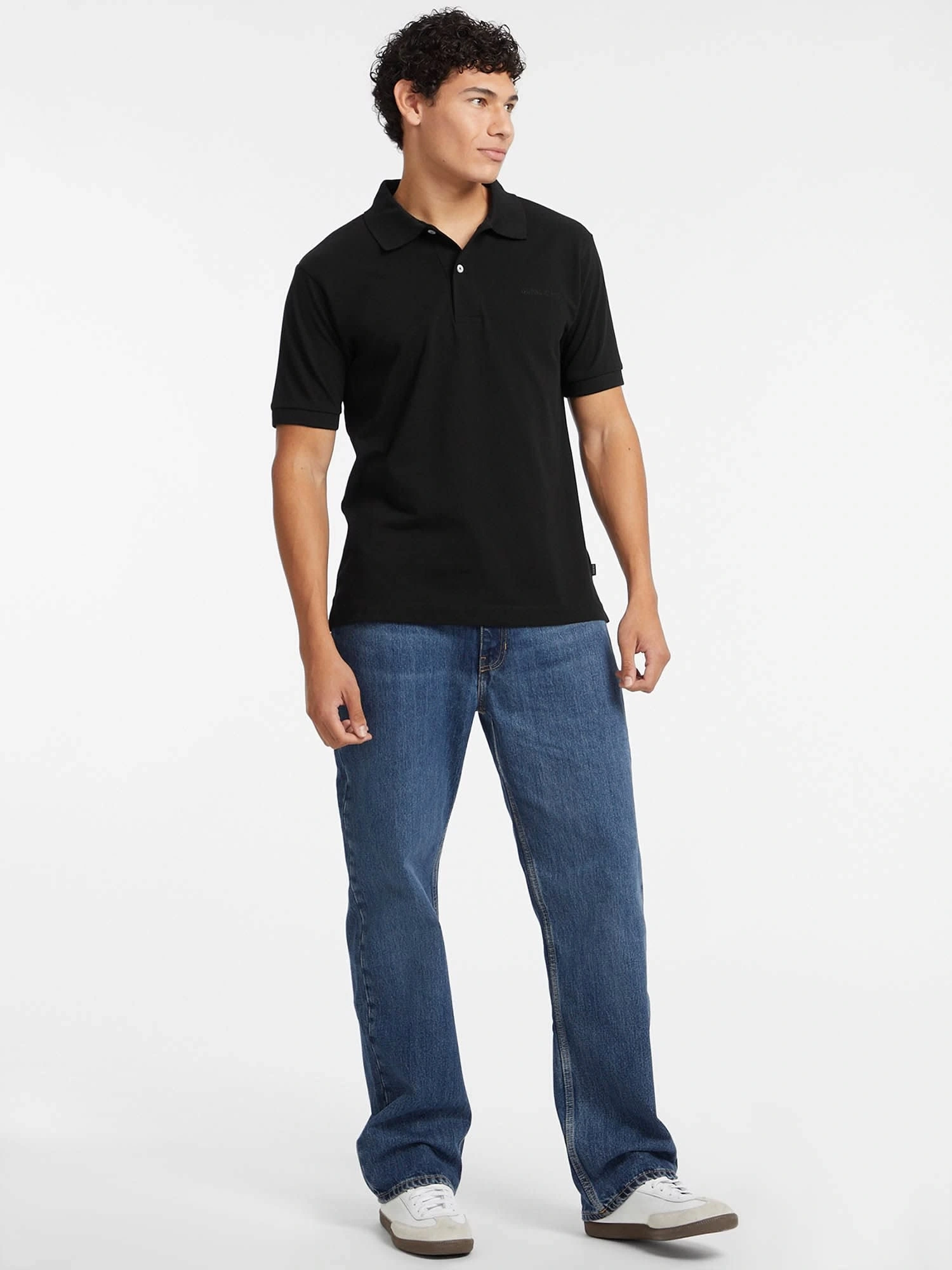 Guess Erkek Siyah Nakışlı Polo Tişört