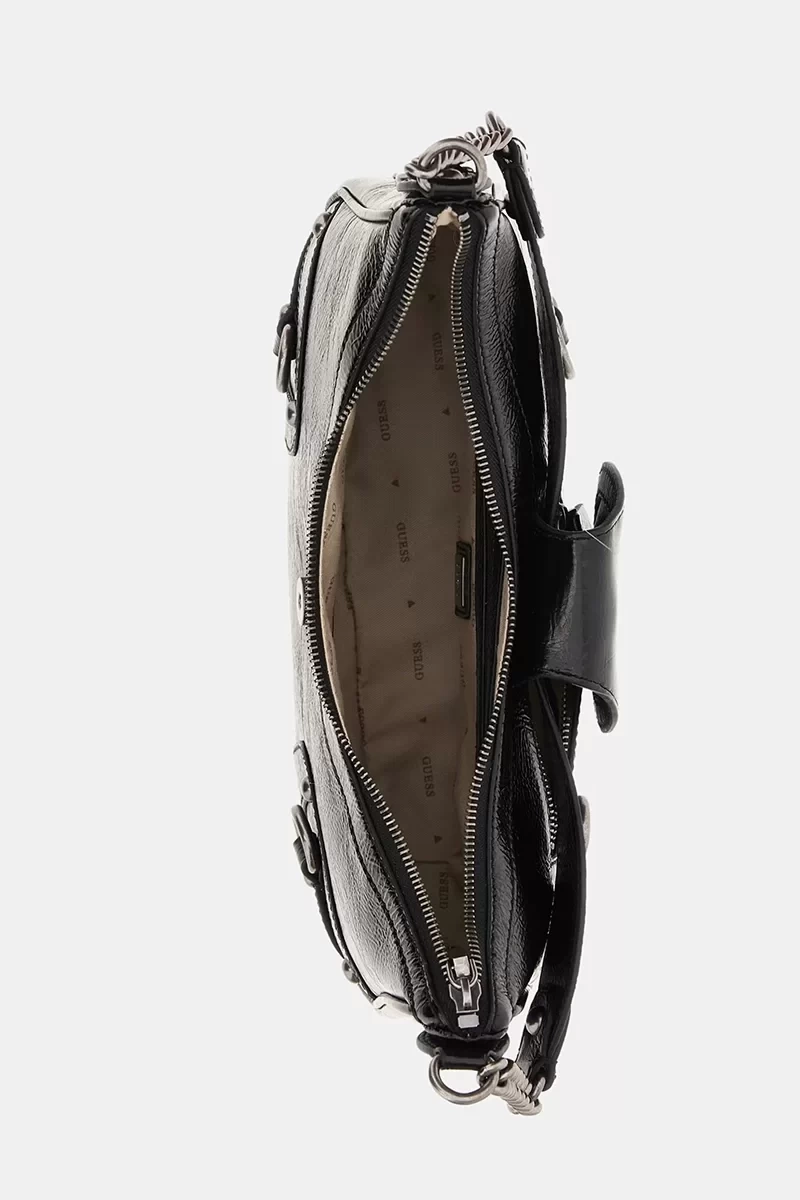 Guess Gloss Vintage Zımba Detaylı Hobo Çanta