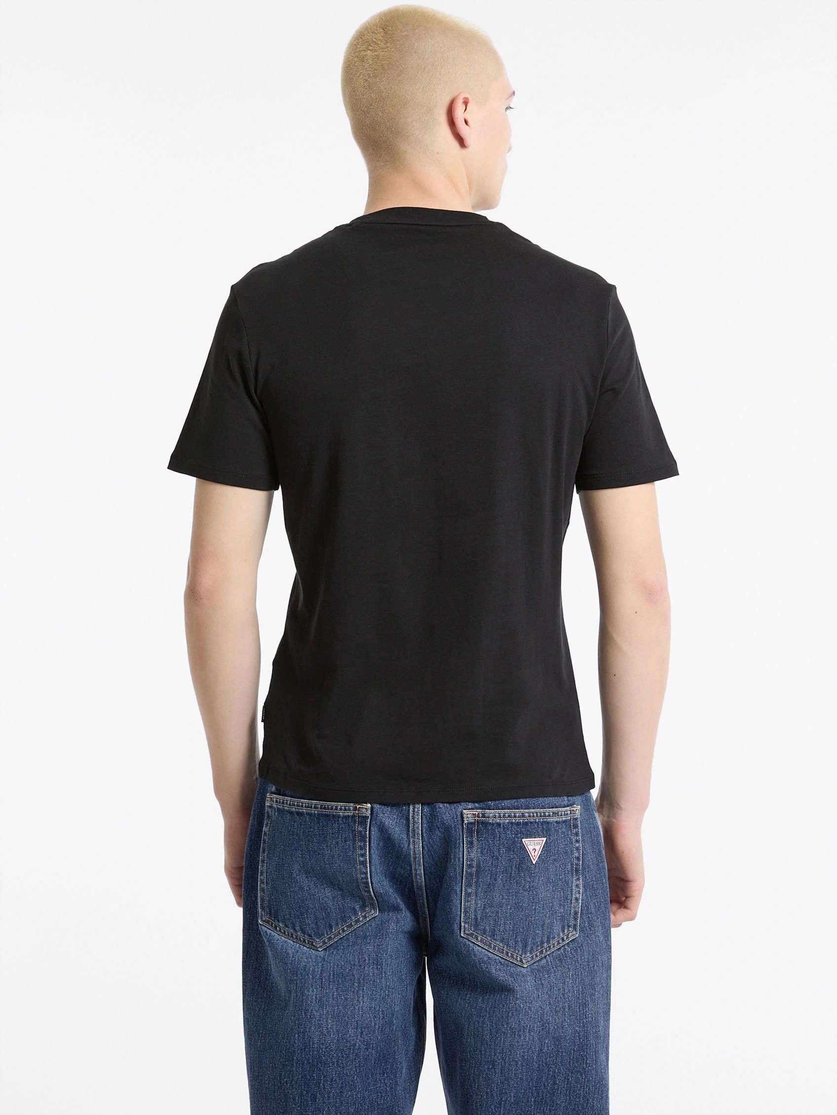 Guess Jeans Erkek  Calıfornıa Logolu  Siyah T-Shirt
