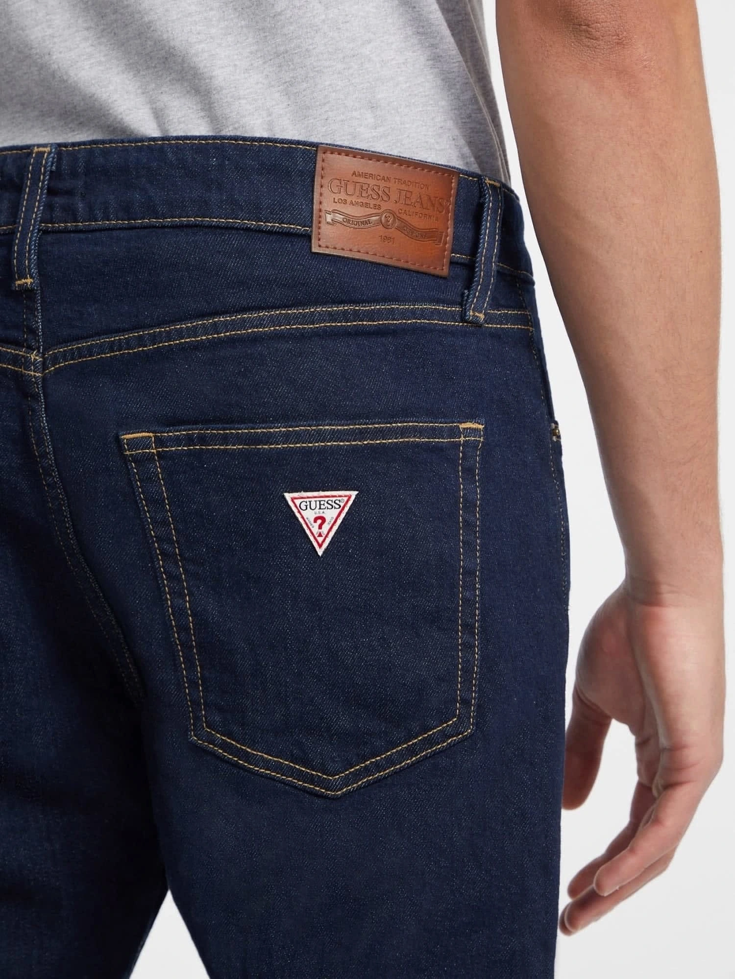Guess Jeans Erkek G14 Normal Bel Slim Lacivert Kot Pantolon
