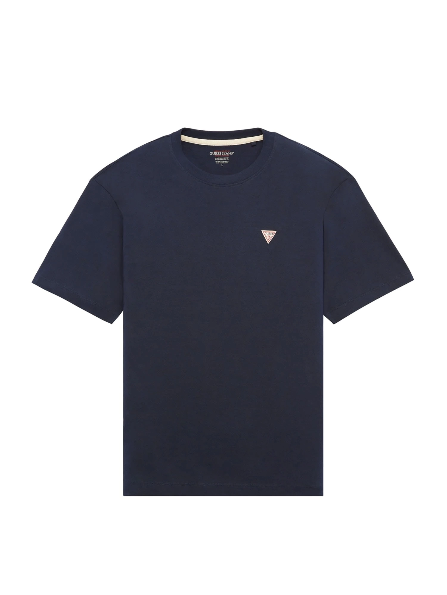 Guess Jeans Erkek Koyu Mavi Mini Üçgen Logolu T-Shirt