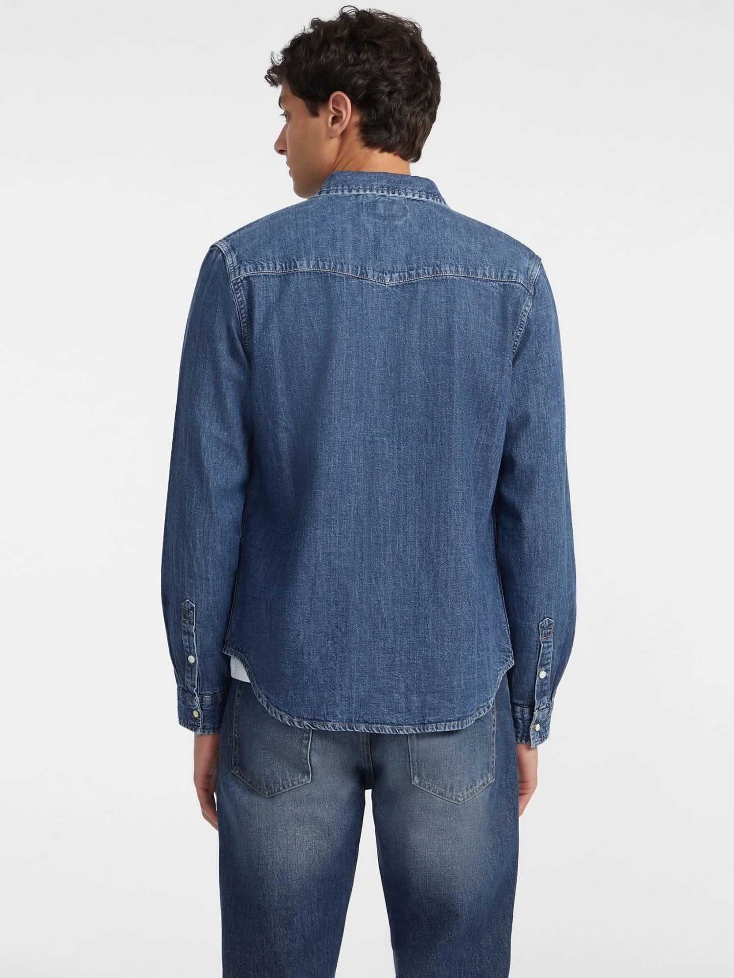 Guess Jeans Erkek Mavi Slim Uzun Kol Denim Gömlek