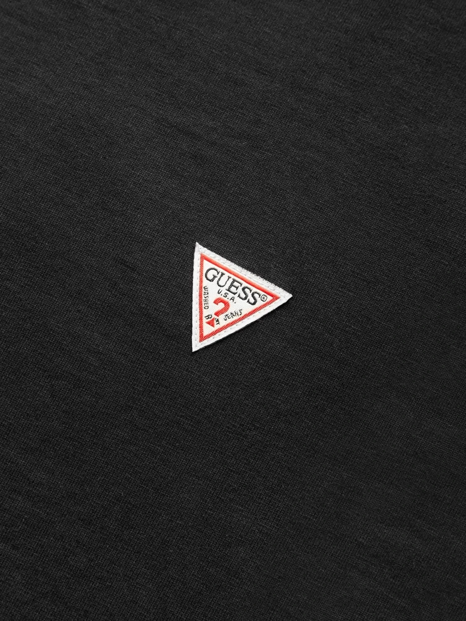Guess Jeans Erkek Siyah Mini Üçgen Logolu T-Shirt