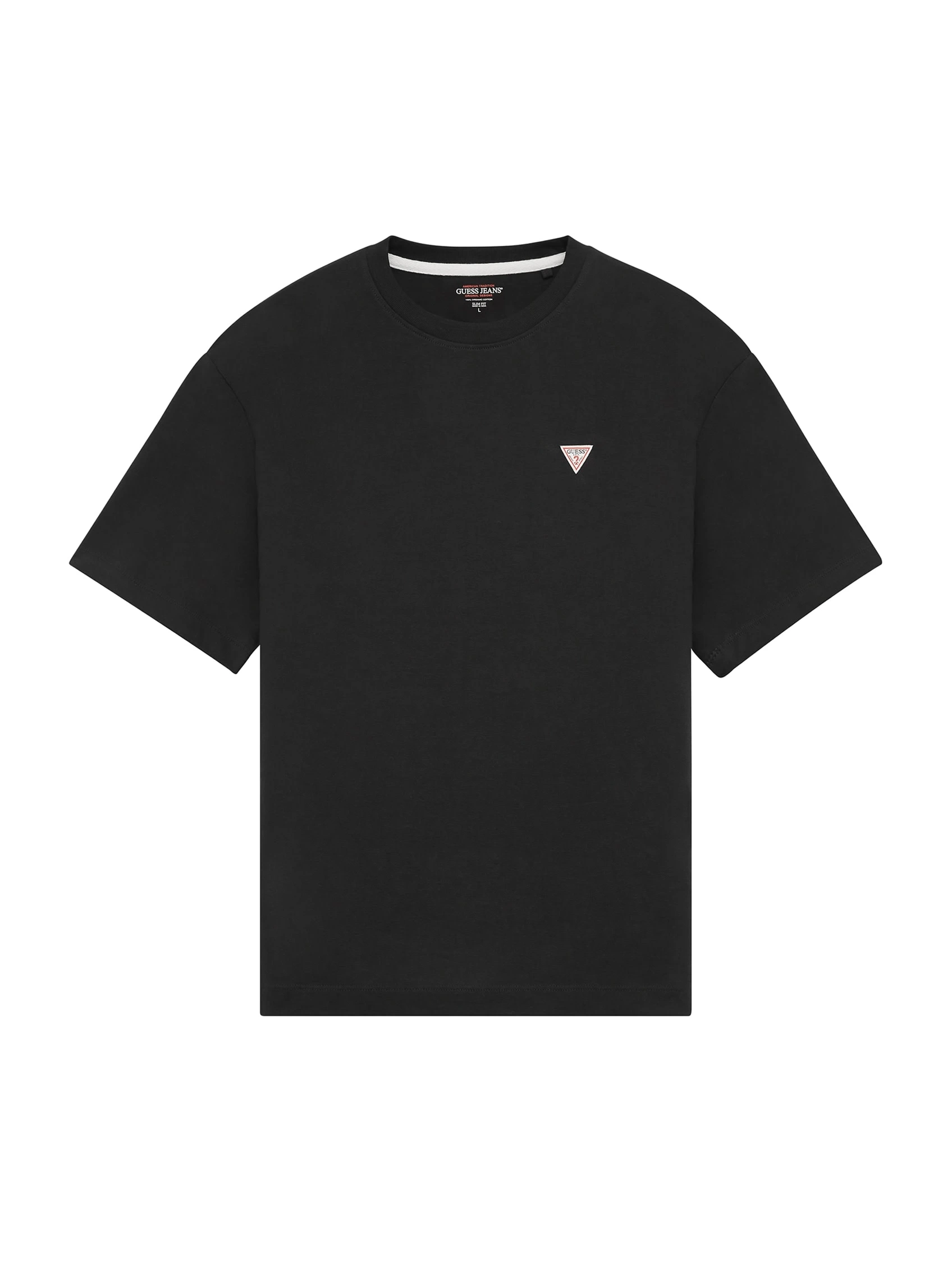 Guess Jeans Erkek Siyah Mini Üçgen Logolu T-Shirt