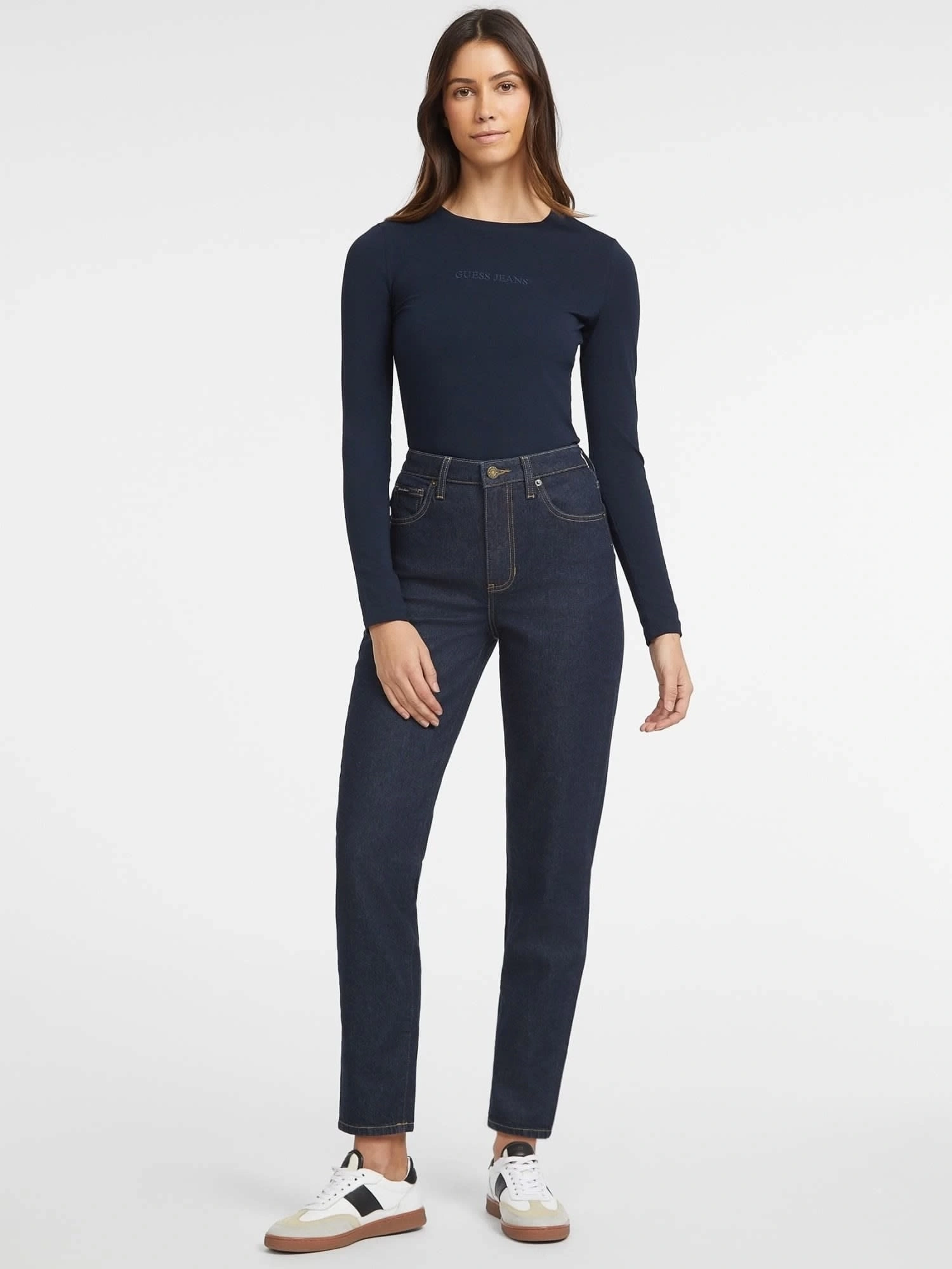 Guess Jeans Kadın G06 Mom Jean Siyah Kot Pantolon
