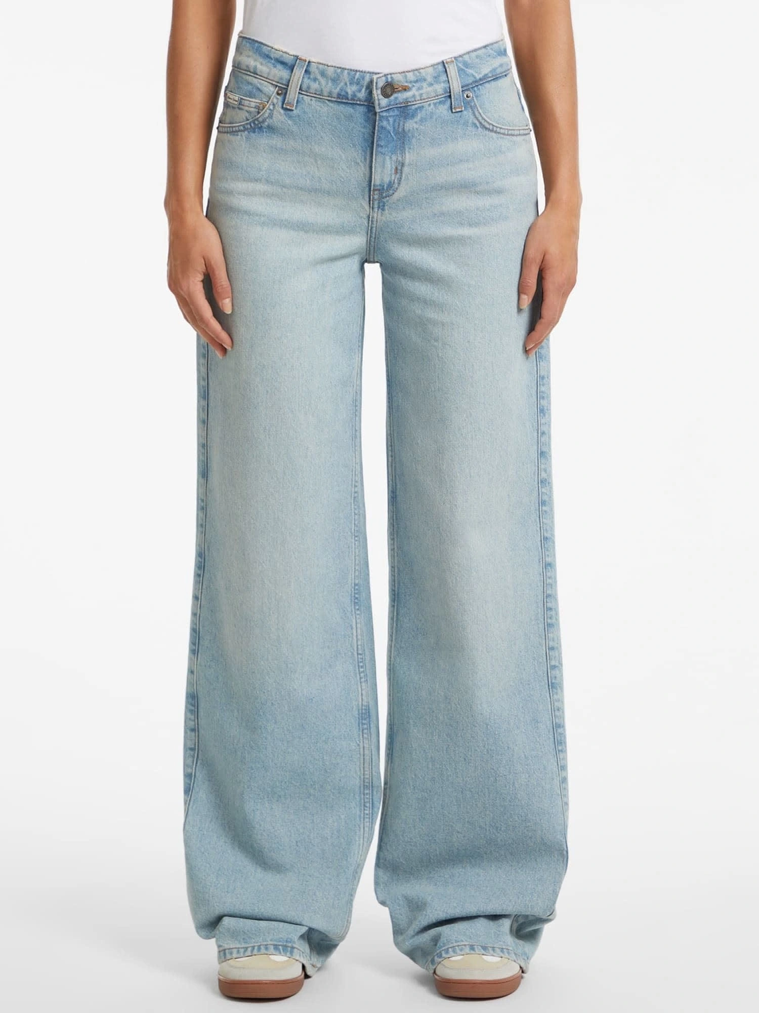 GUESS JEANS Kadın İspanyol Paça Wide-Leg Jean Mavi Denim