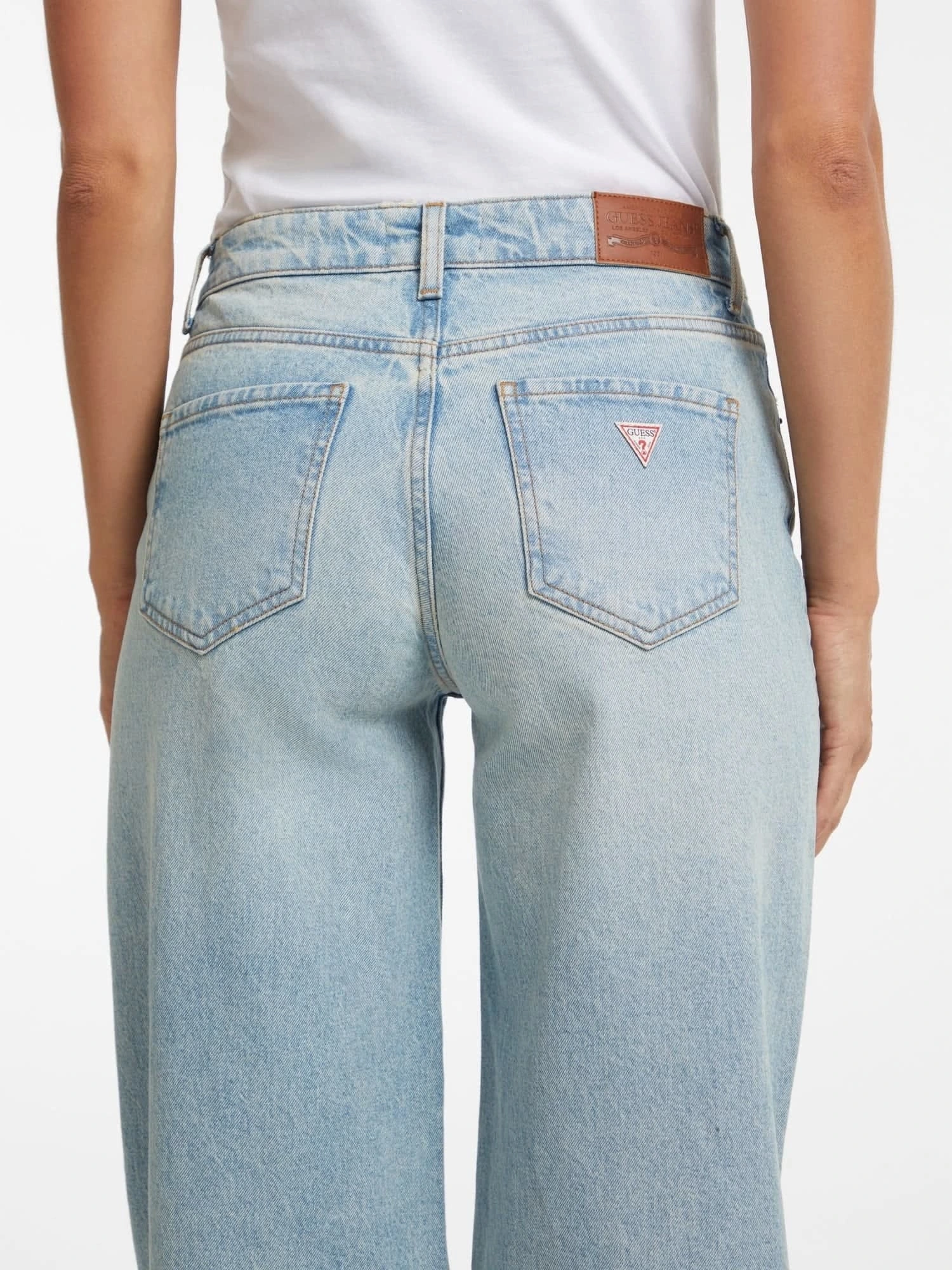 GUESS JEANS Kadın İspanyol Paça Wide-Leg Jean Mavi Denim