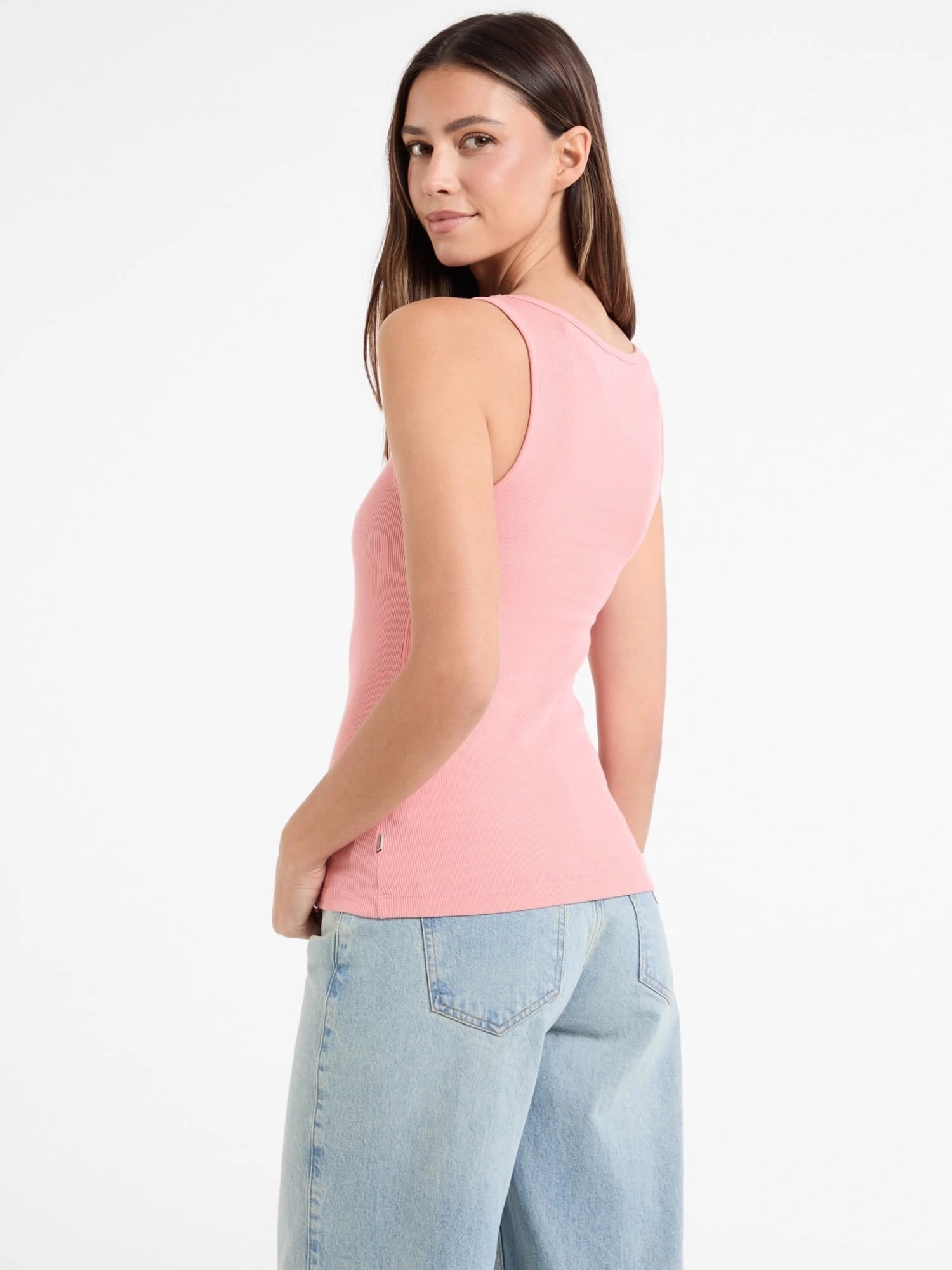 GUESS JEANS Kadın Nakış İşlemeli Kolsuz T-shirt Pembe