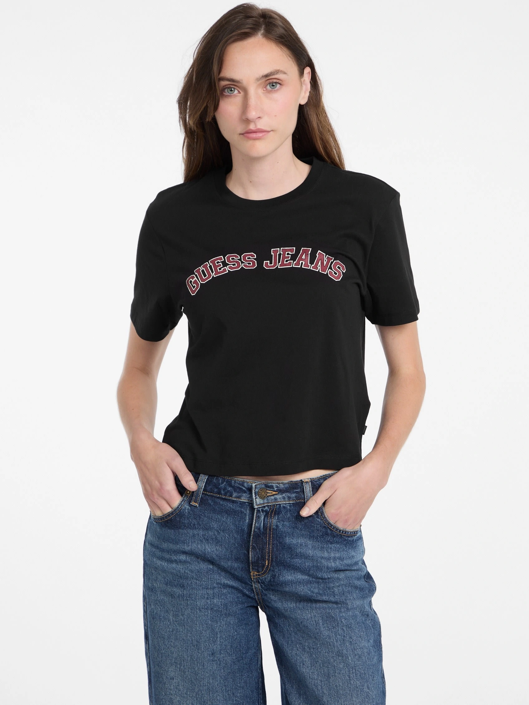 Guess  Jeans  Kadın  Siyah T-Shirt