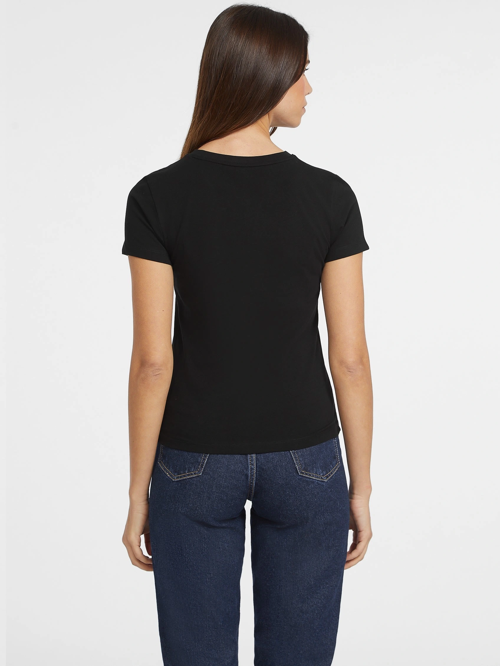 Guess Jeans Kadın Slim Mini Siyah T-Shirt