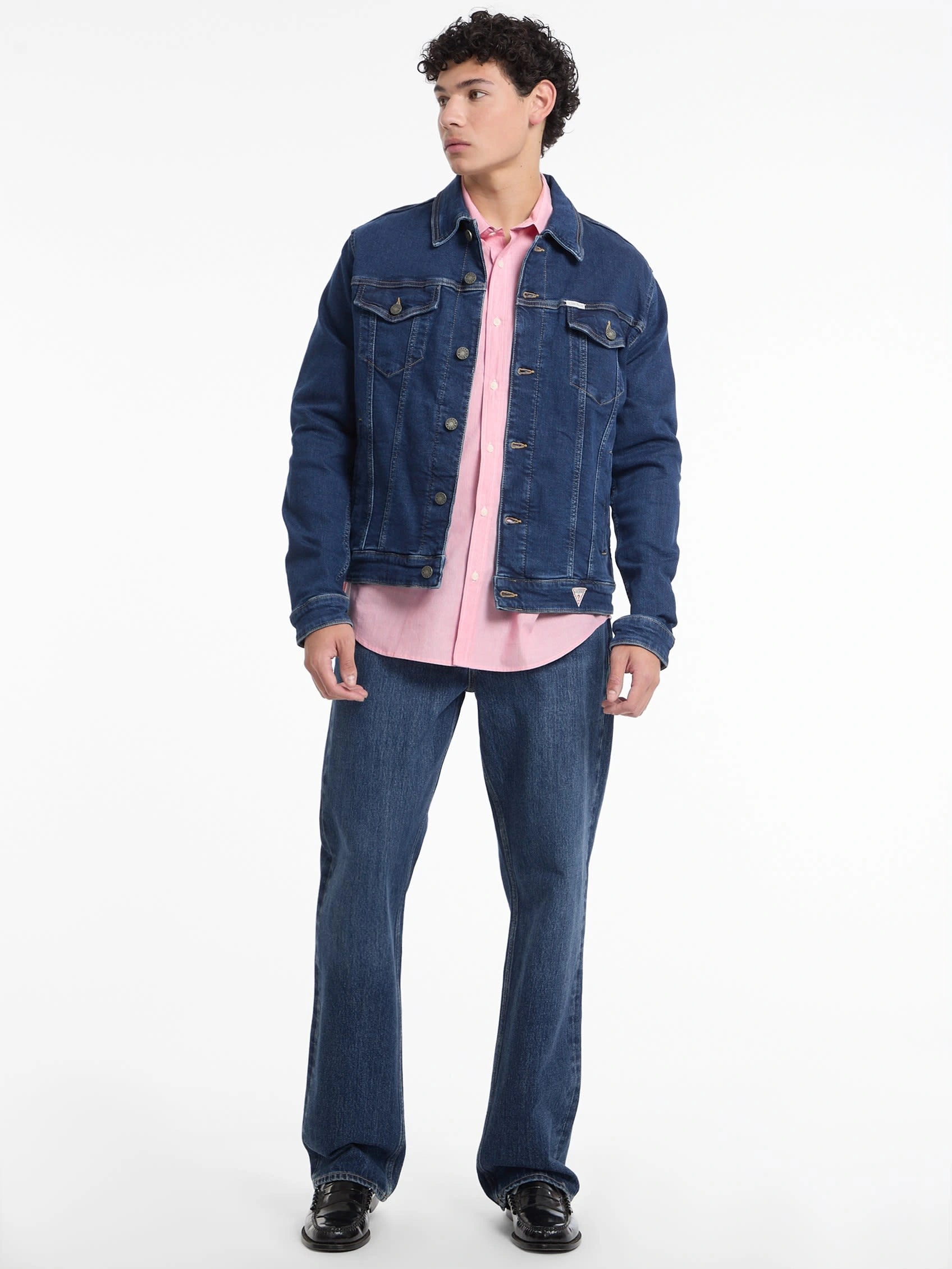 Guess  Jeans Mavi  Erkek Slim Fit  Trucker Ceket