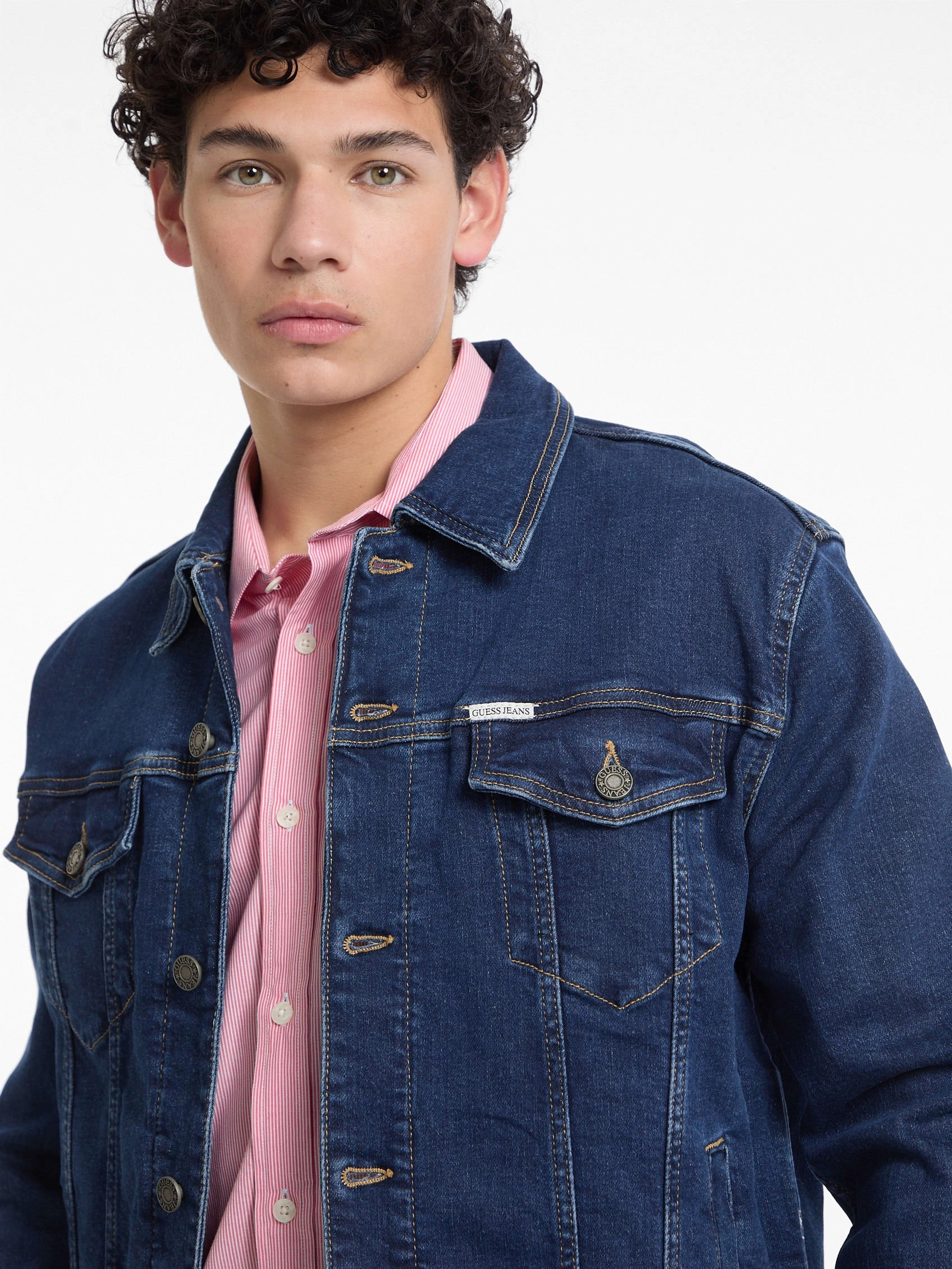 Guess  Jeans Mavi  Erkek Slim Fit  Trucker Ceket