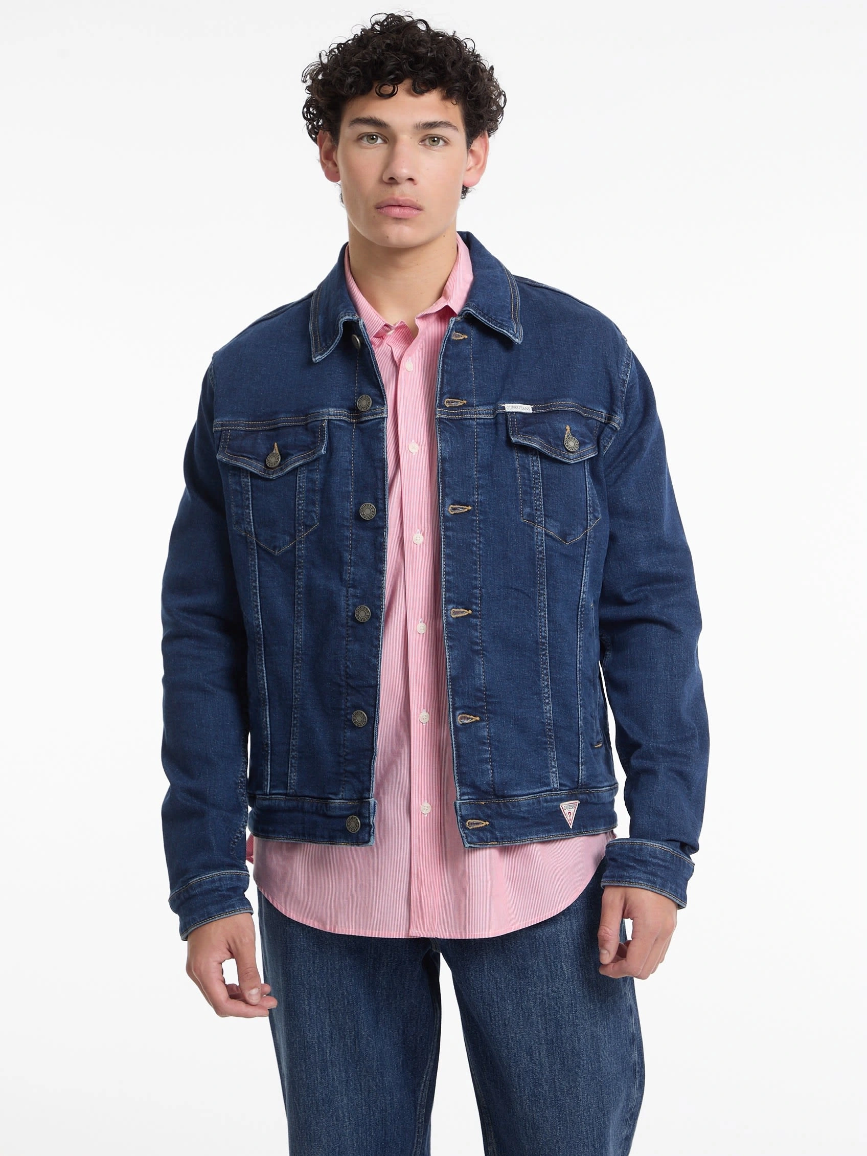 Guess  Jeans Mavi  Erkek Slim Fit  Trucker Ceket
