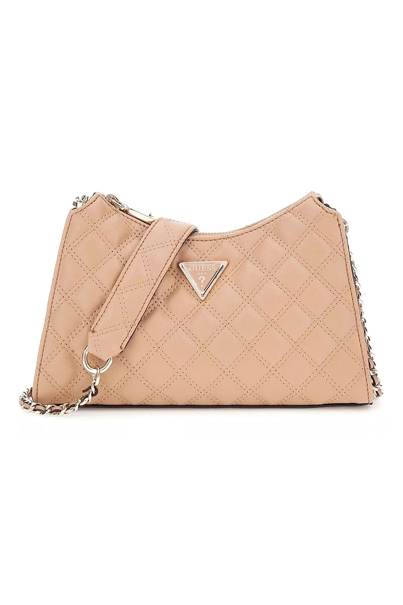 Guess Kadın Bej Giully Üstten Fermuarlı Omuz Çantası