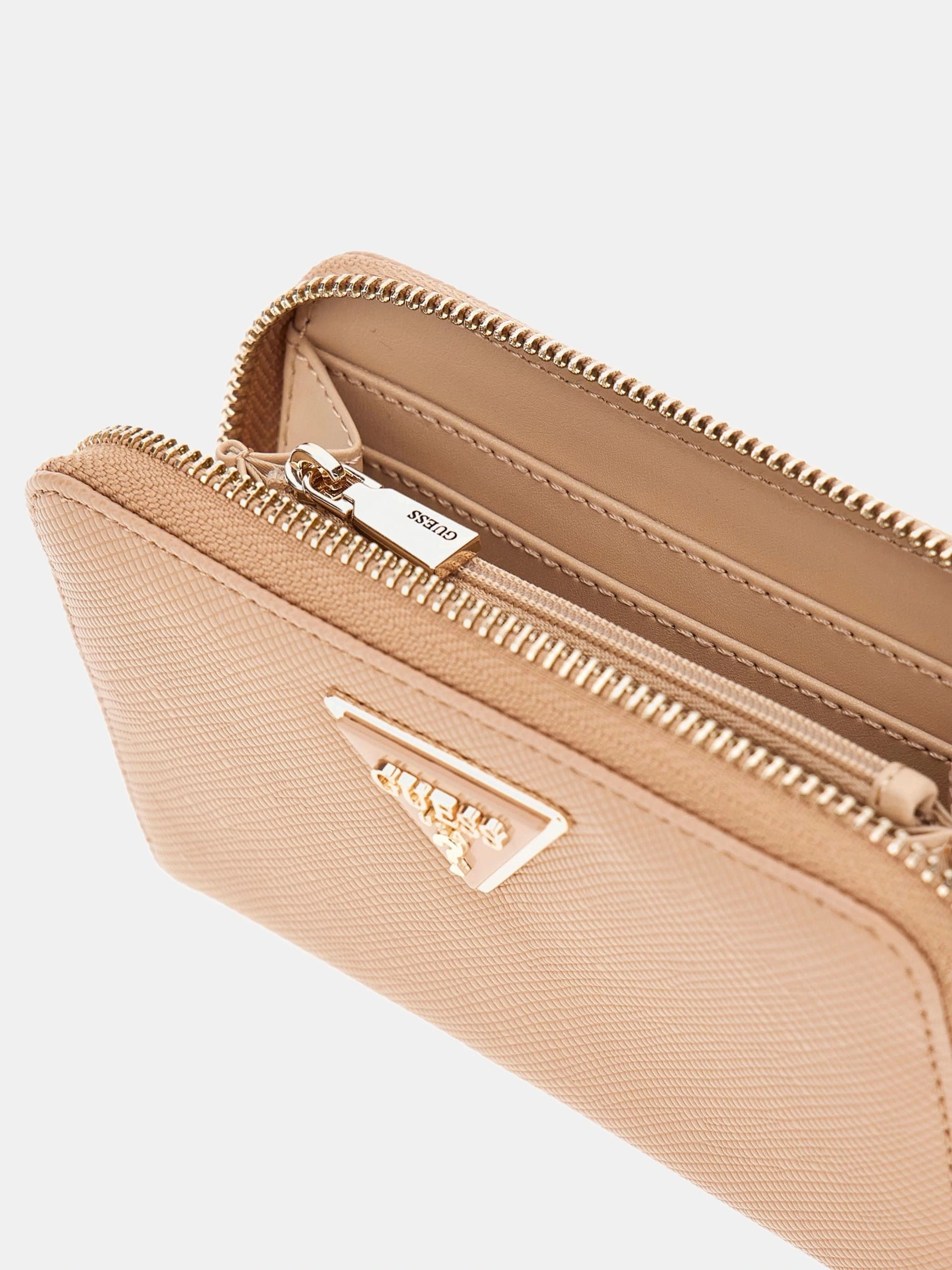 Guess Kadın Bej Laurel Orta Boy Fermuarlı Cüzdan