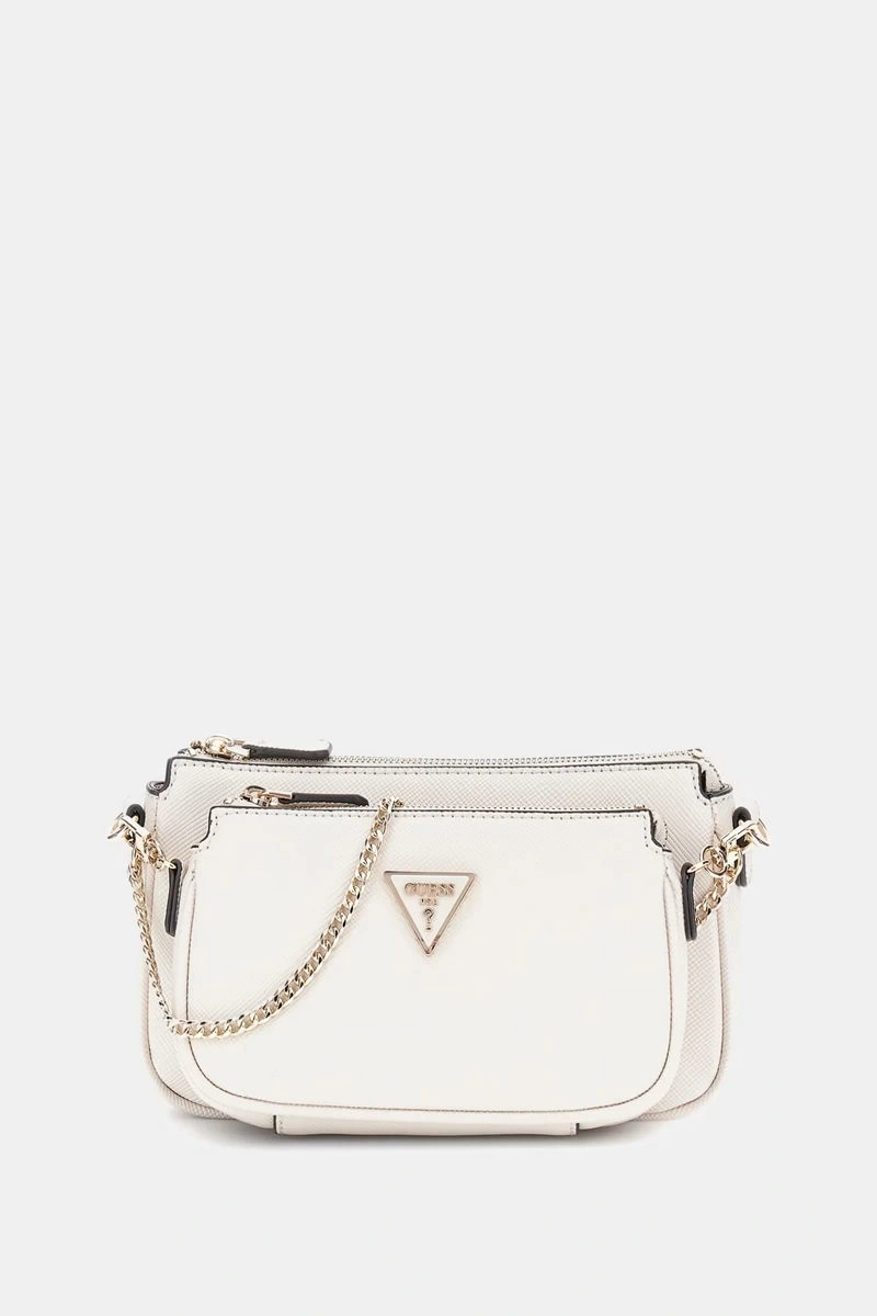 Guess Kadın Ekru Noelle Saffiano Mini Çapraz Çanta