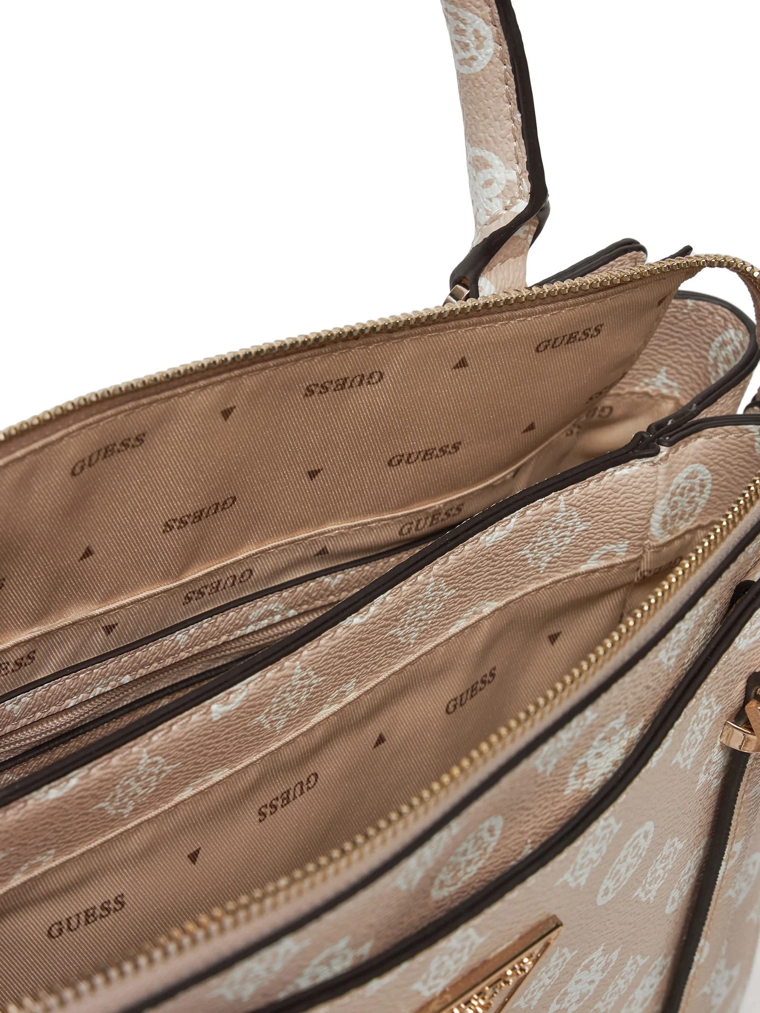 Guess Kadın Bej Rengi Eco Erica İki Bölmeli Satchel Çanta