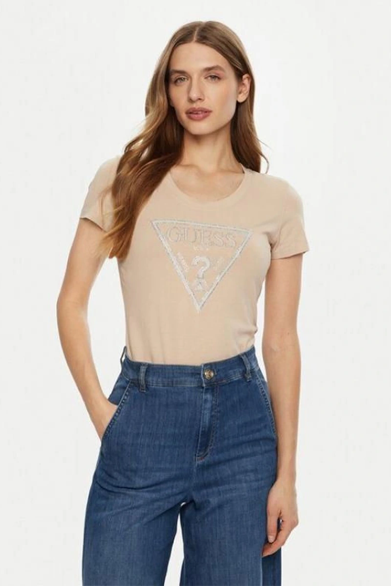 Guess Kadın Bej T-shirt