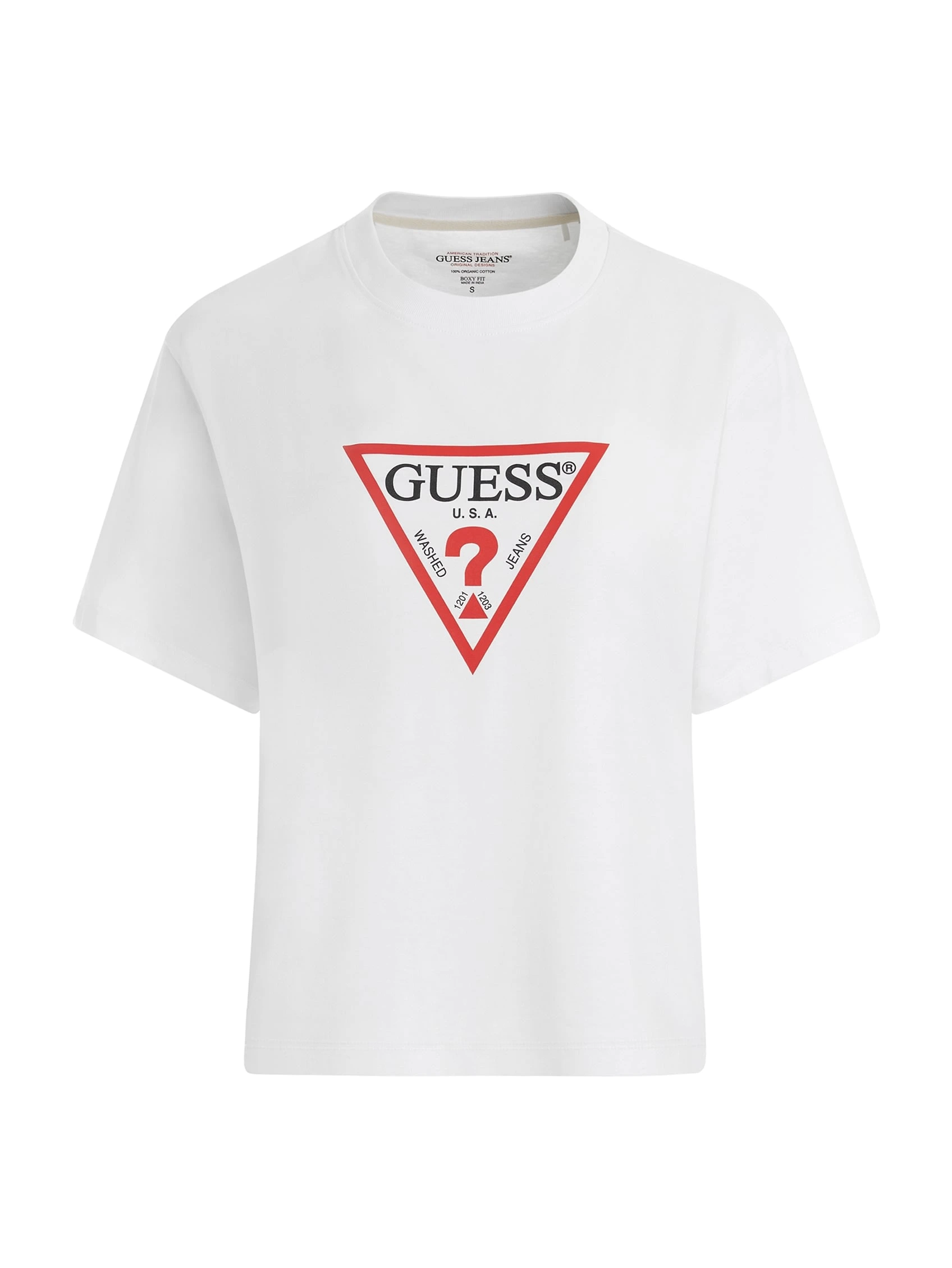 Guess Kadın Beyaz 4G Logolu T-shirt