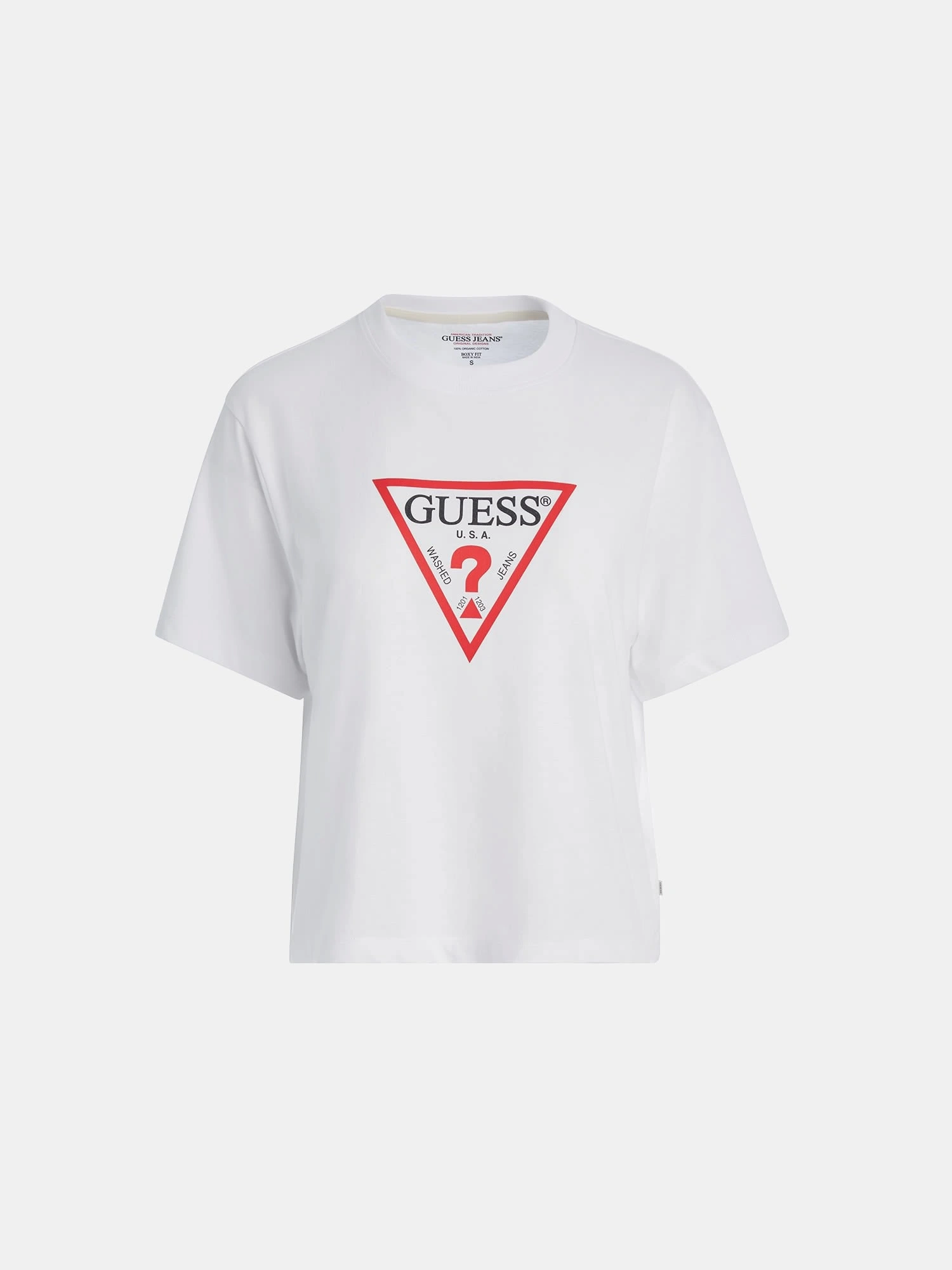 Guess Kadın Beyaz 4G Logolu T-shirt