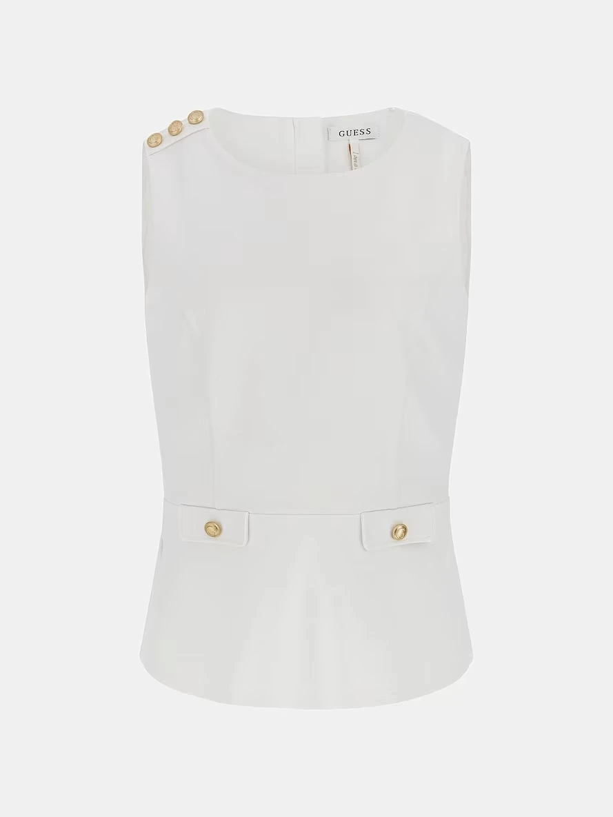 Guess Kadın Beyaz Ambre Peplum Bluz