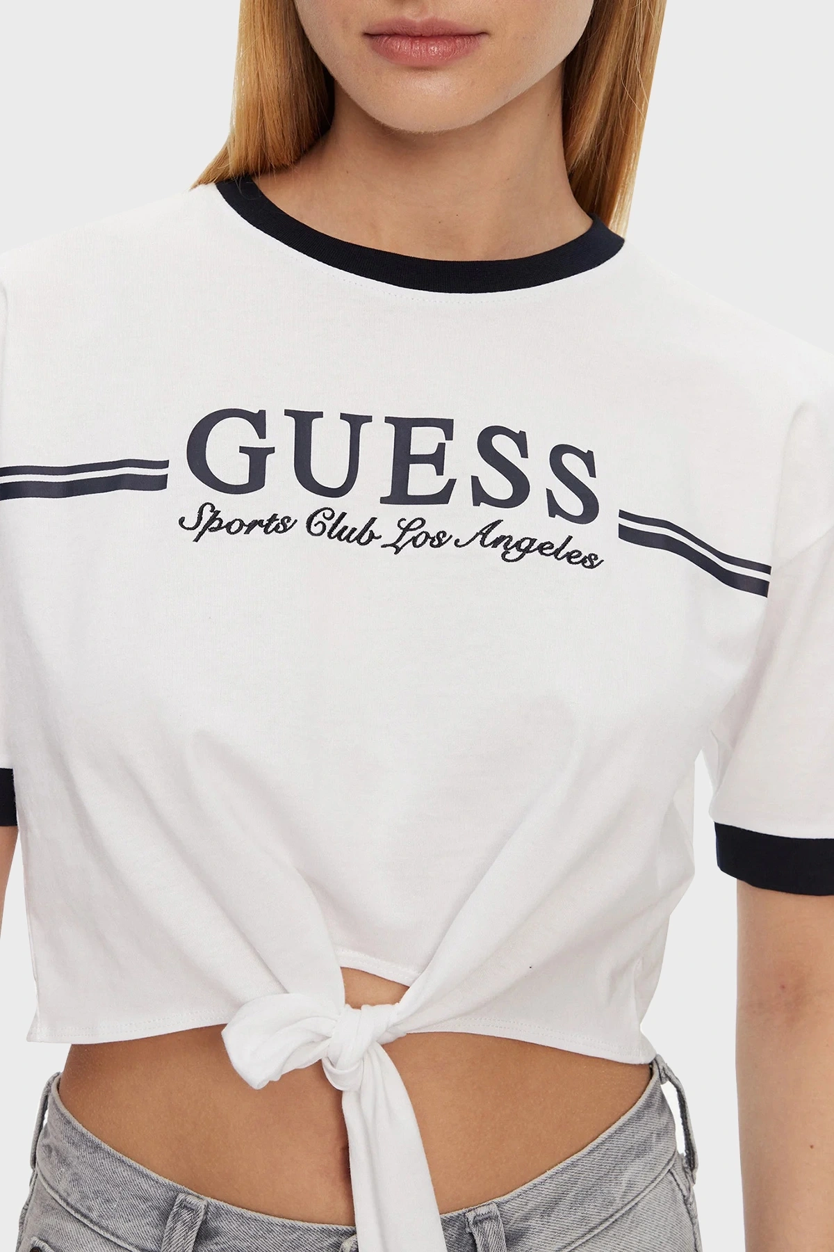 Guess Kadın Beyaz Bağlamalı Tişört