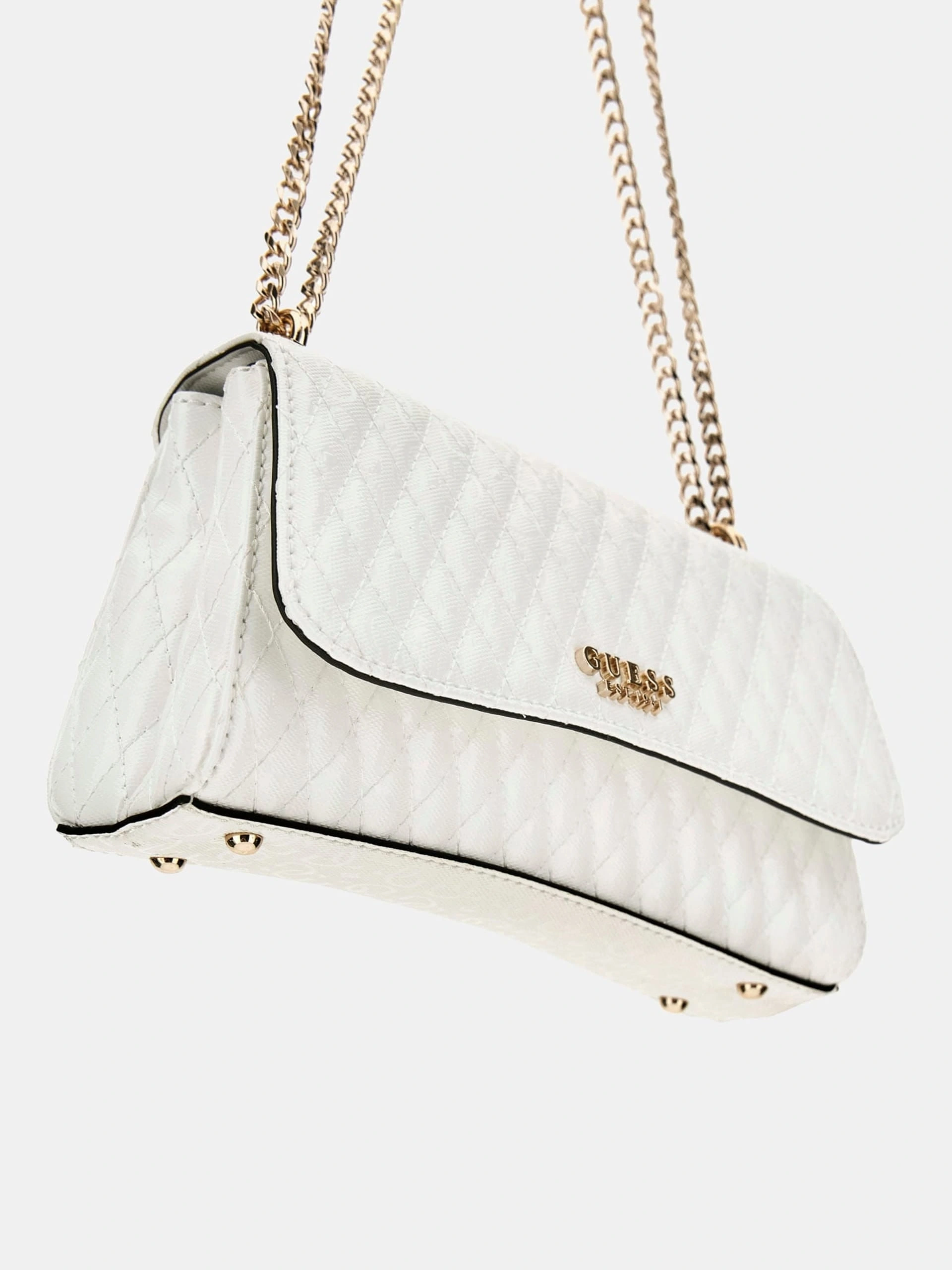 Guess Kadın Beyaz Betula Dönüştürülebilir Flap Crossbody Çan