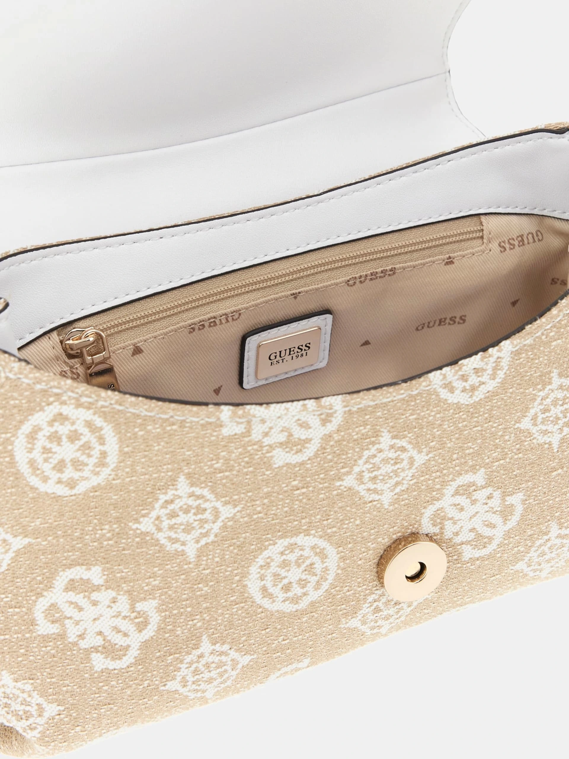 Guess Kadın Beyaz Beyza Flap Omuz Çantası